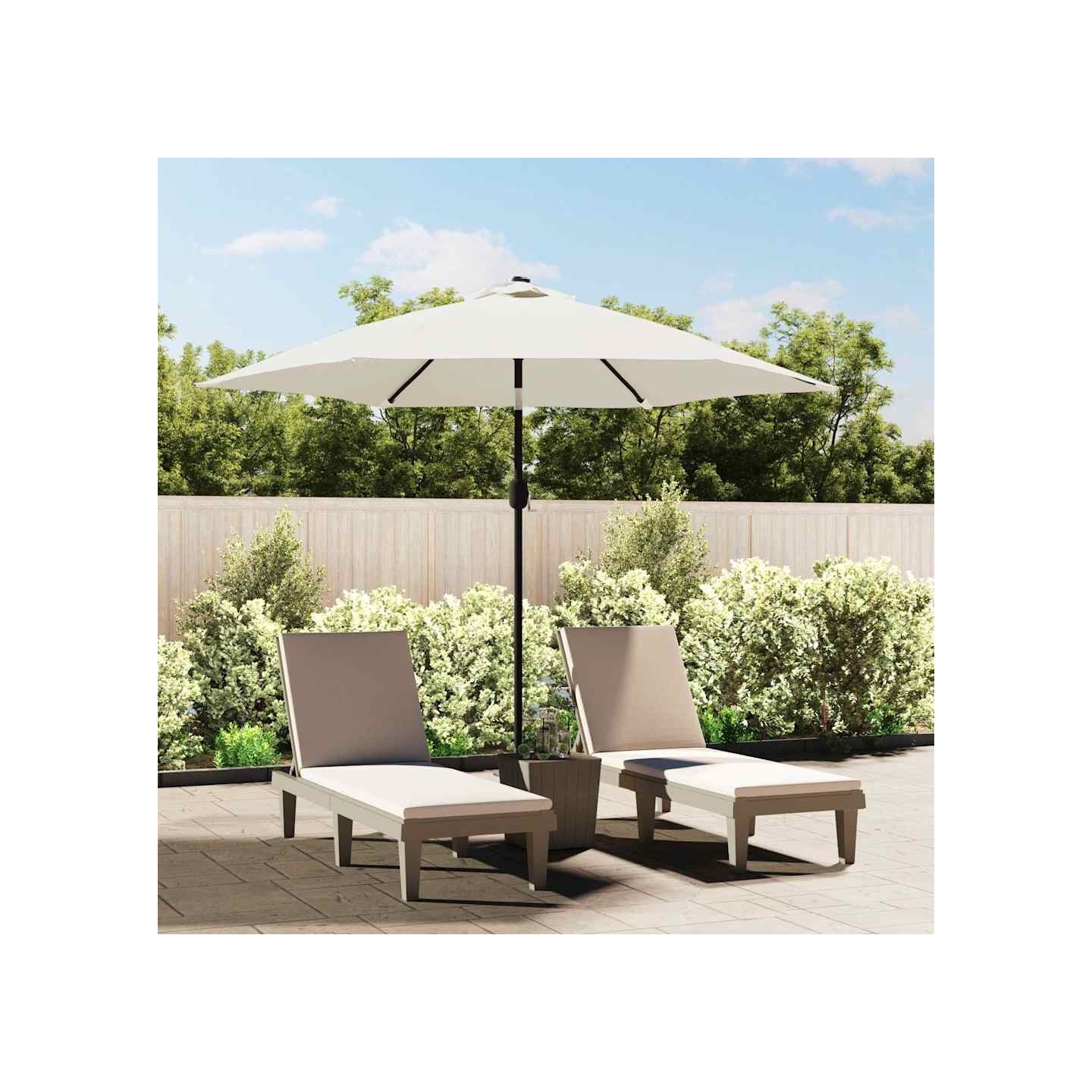Tissu de remplacement pour parasol d'extérieur Blanc 300 cm