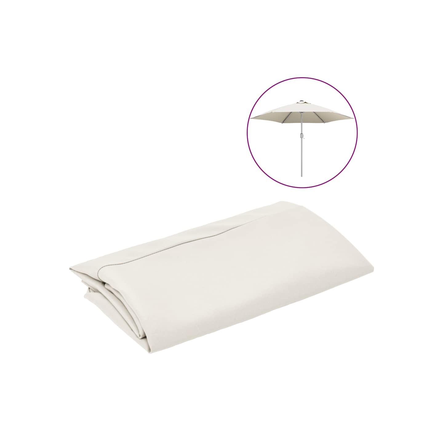 Tissu de remplacement pour parasol d'extérieur Blanc 300 cm