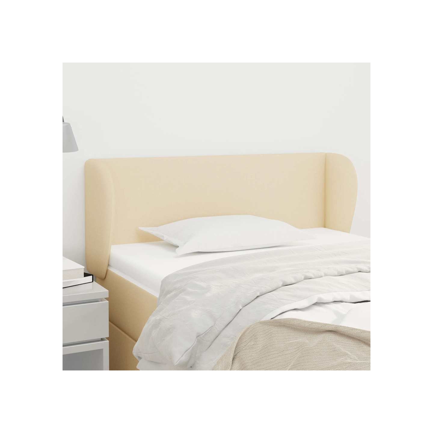 Tête de lit avec oreilles Crème 103x23x78/88 cm Tissu
