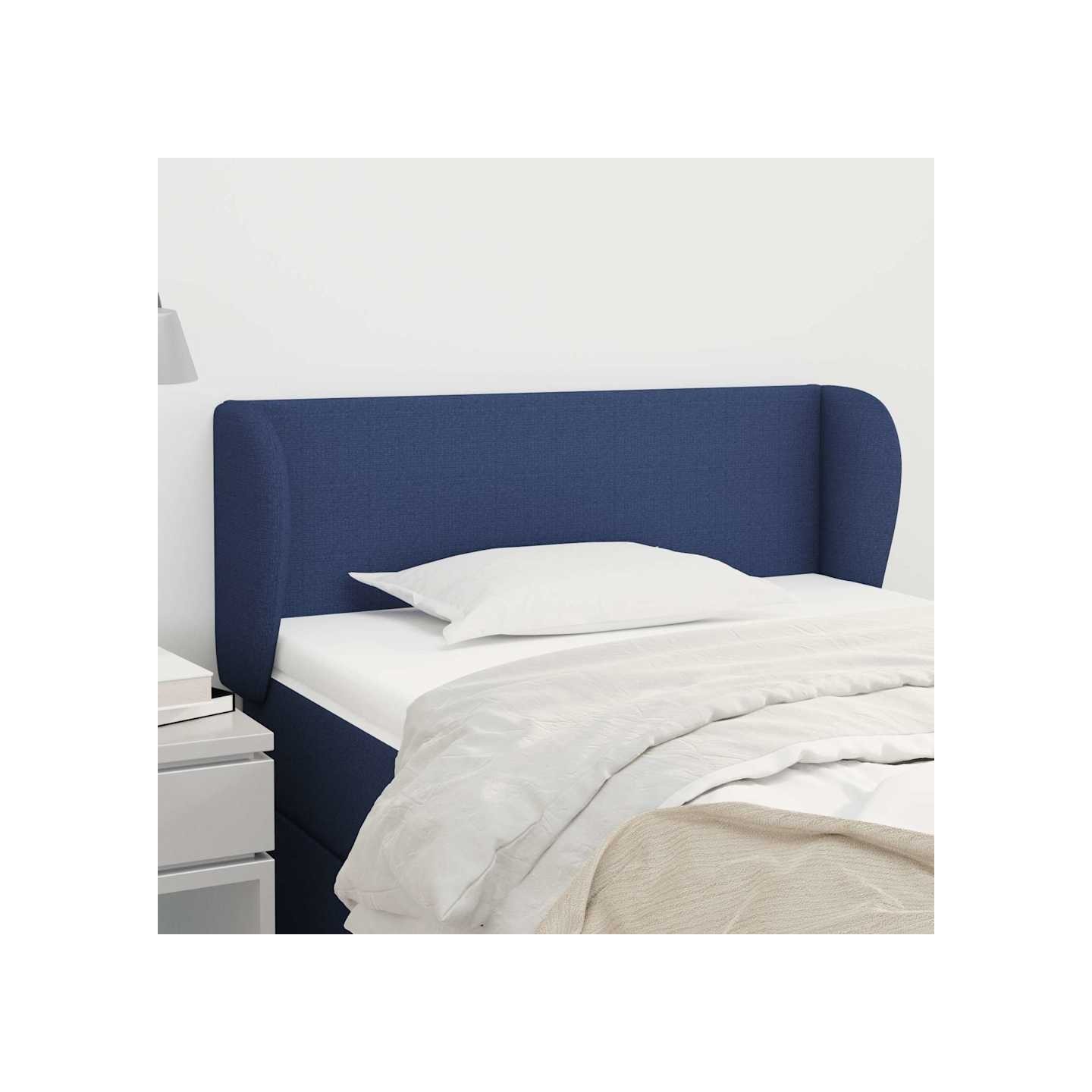 Tête de lit avec oreilles Bleu 103x23x78/88 cm Tissu