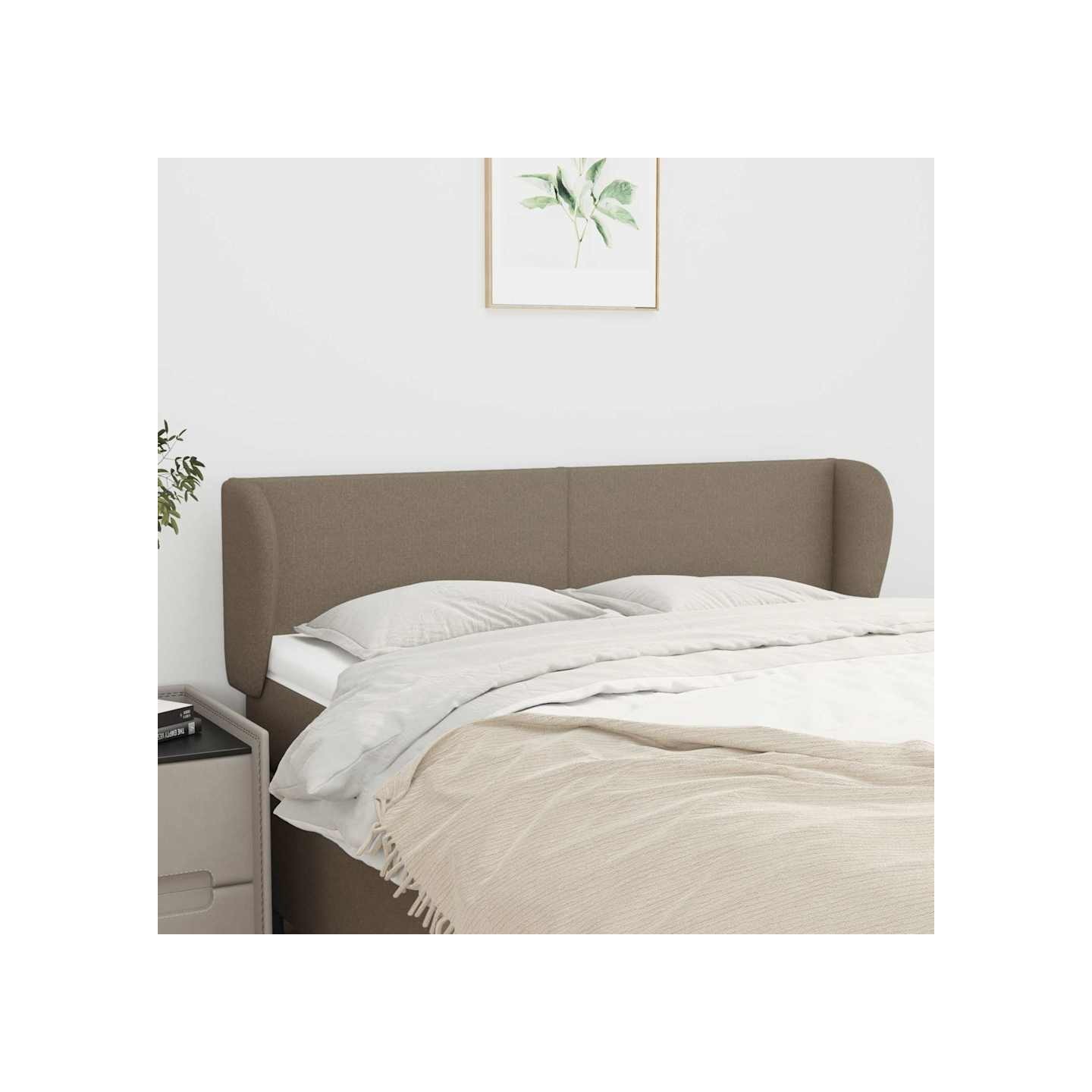 Tête de lit avec oreilles Taupe 147x23x78/88 cm Tissu