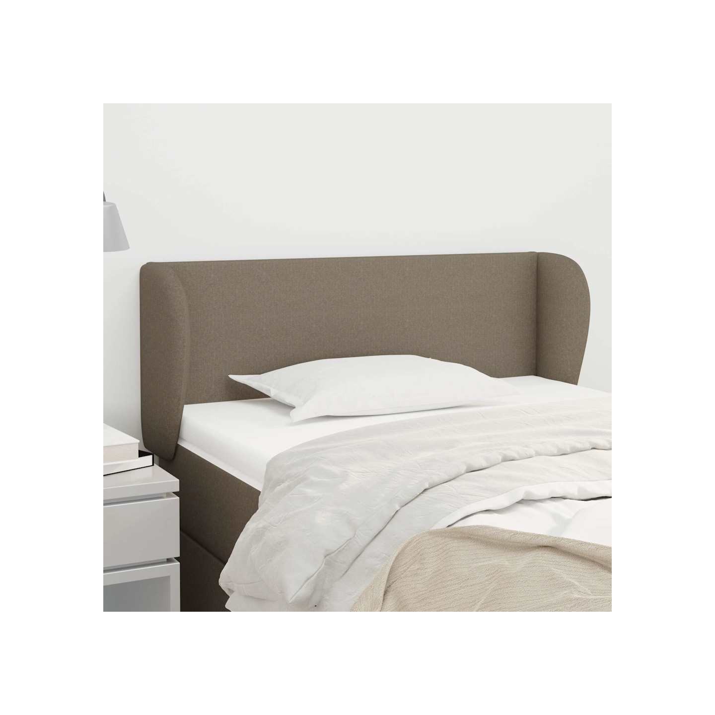 Tête de lit avec oreilles Taupe 93x23x78/88 cm Tissu