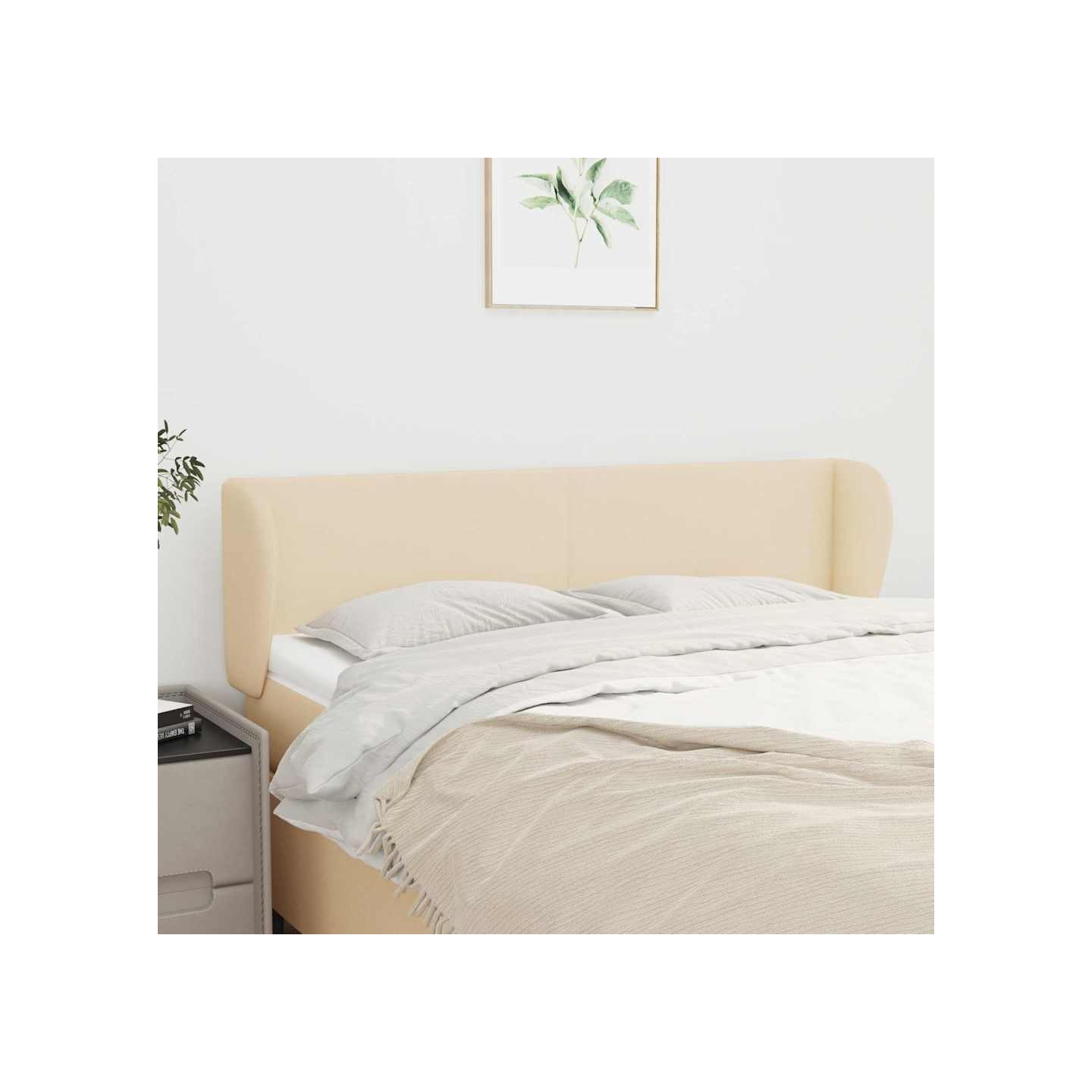 Tête de lit avec oreilles Crème 147x23x78/88 cm Tissu
