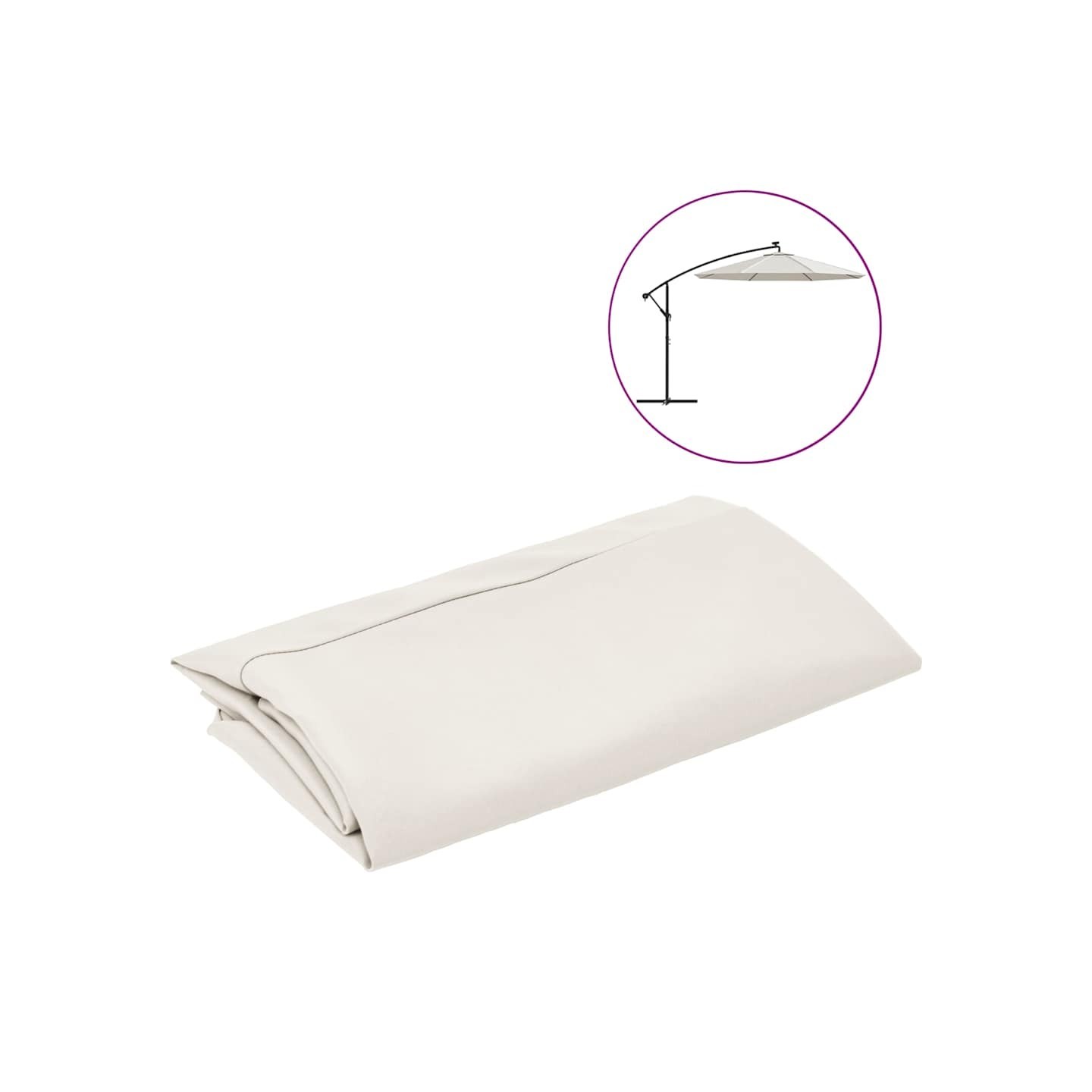 Toile de Rechange pour Parasol Blanc Sable 300 cm