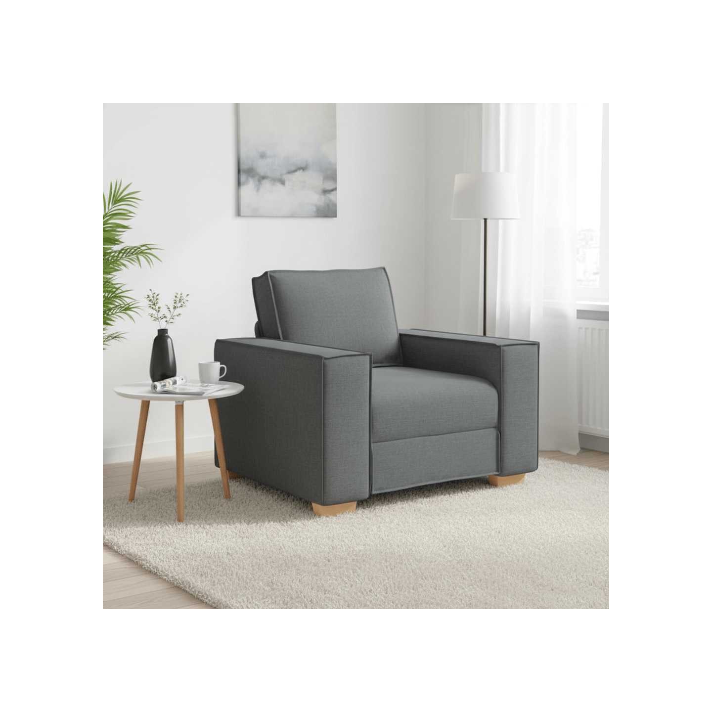 Canapé Fauteuil Gris Foncé 100x78x84 cm Tissu