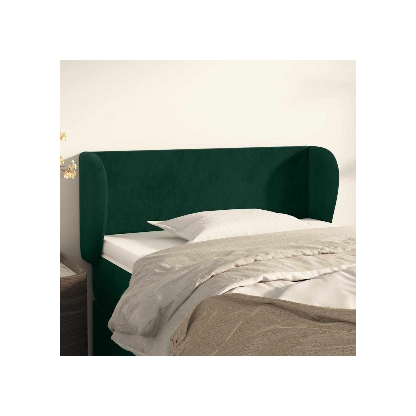 Tête de lit avec oreilles Vert foncé 103x23x78/88 cm Velours