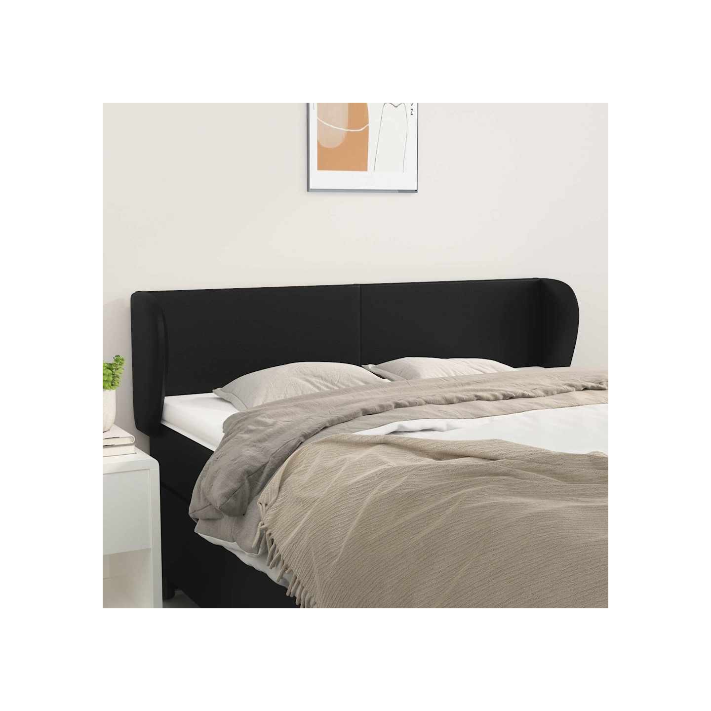 Tête de lit avec oreilles Gris 147x23x78/88 cm Similicuir