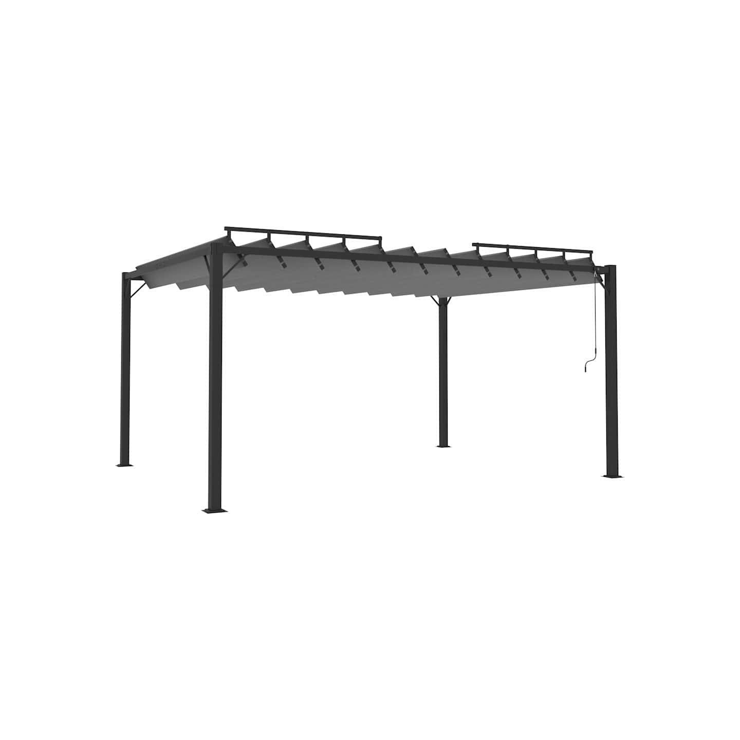 Tonnelle avec toit à persienne 3x4 m Anthracite Tissu aluminium