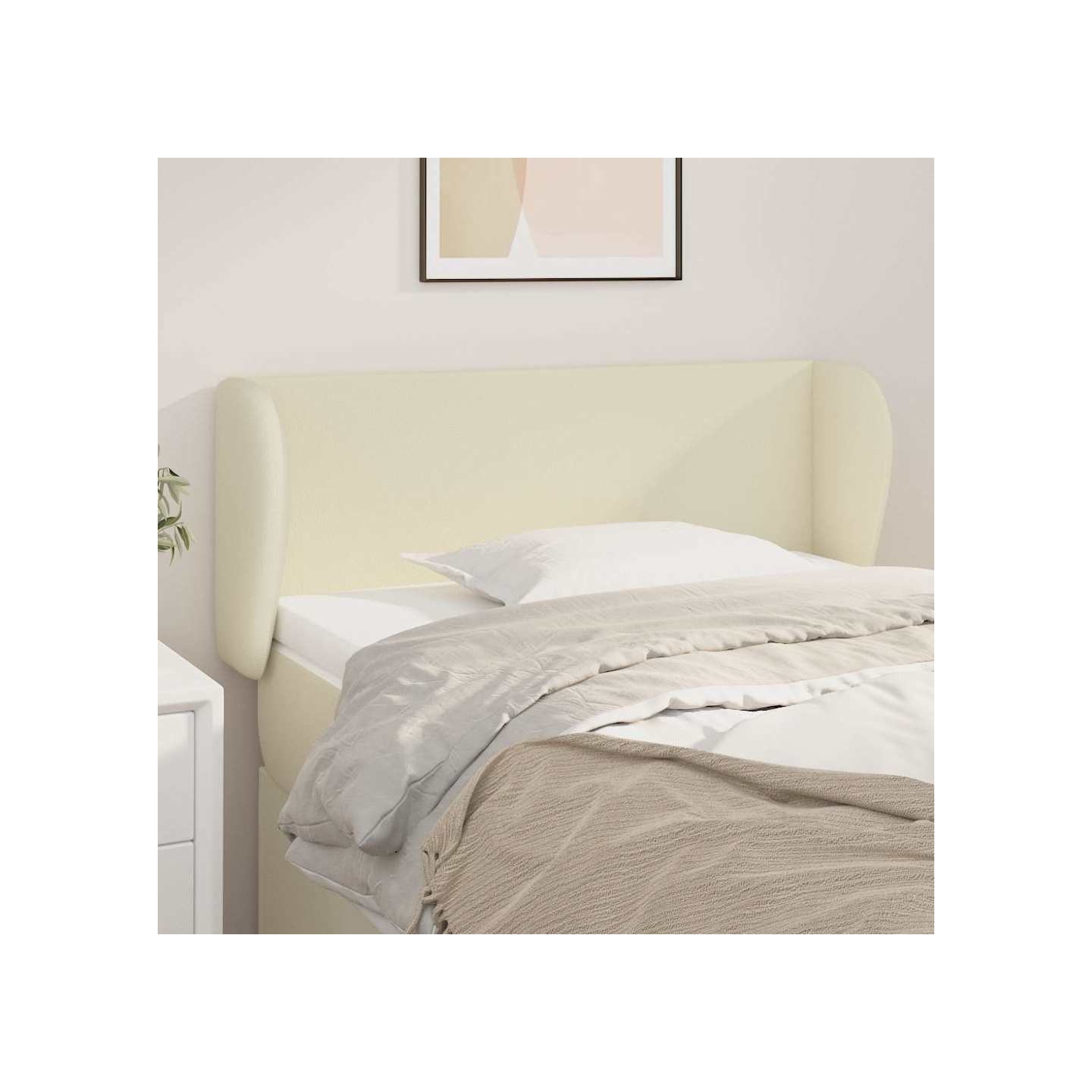 Tête de lit avec oreilles Crème 103x23x78/88 cm Similicuir