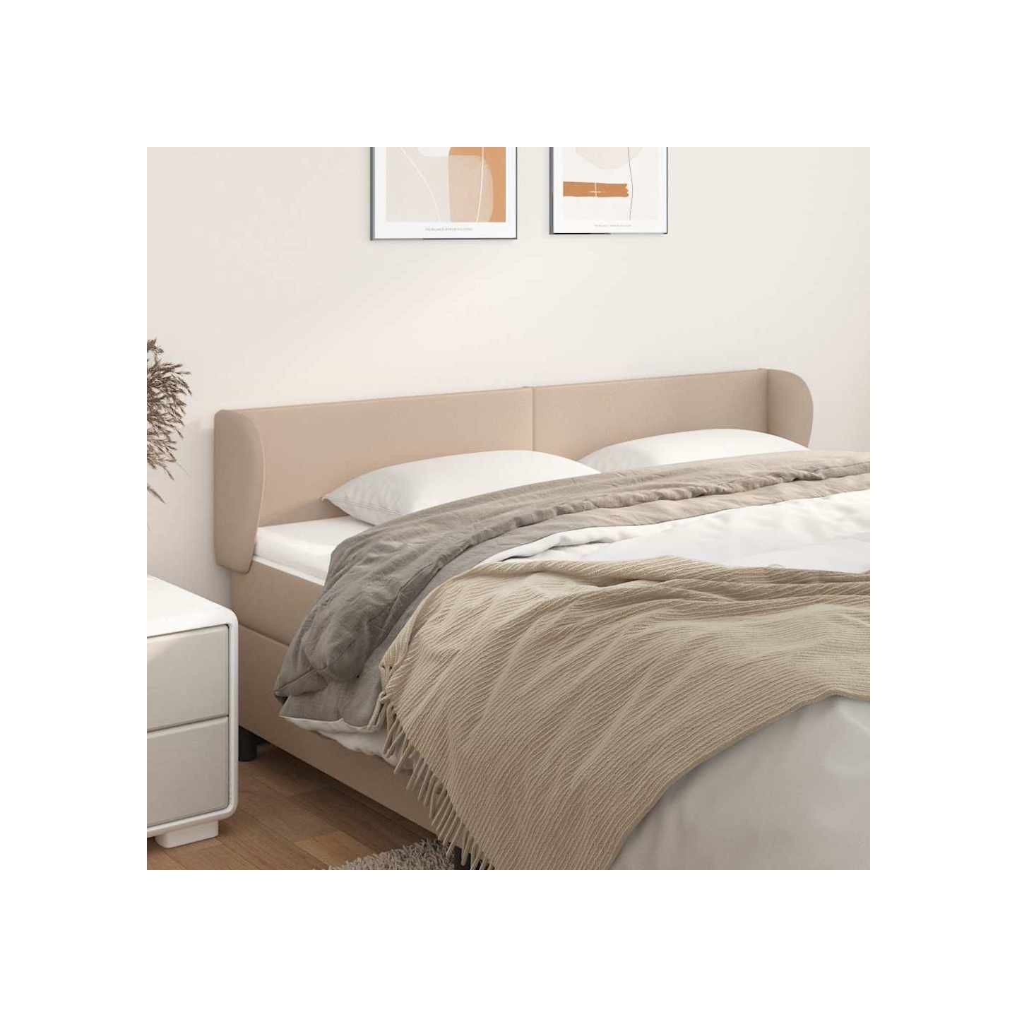 Tête de lit avec oreilles Cappuccino 203x23x78/88 cm Similicuir