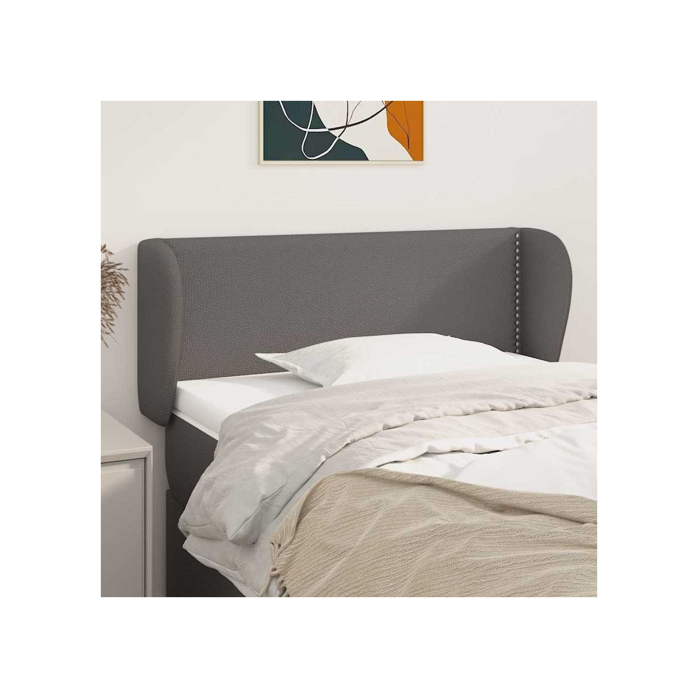 Tête de lit avec oreilles Gris 83x23x78/88 cm Similicuir