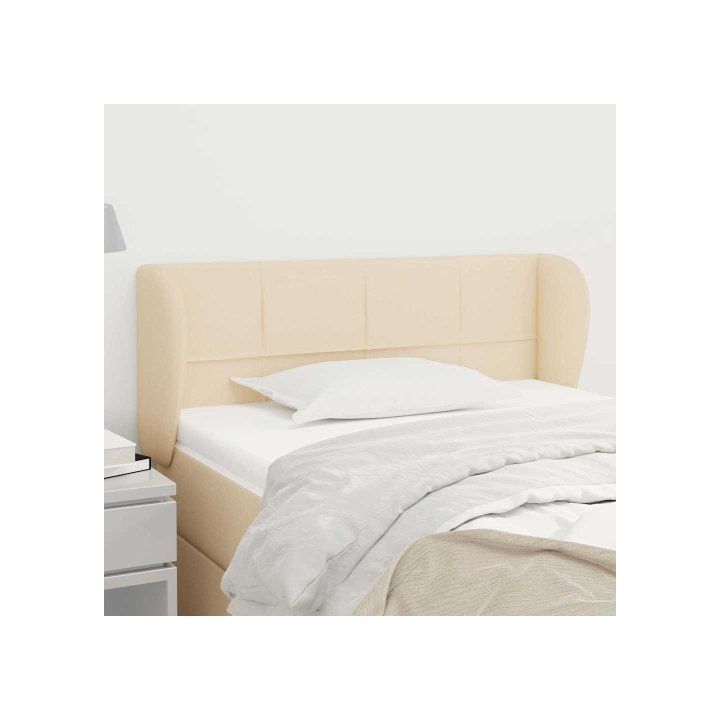 Tête de lit avec oreilles Crème 83x23x78/88 cm Tissu