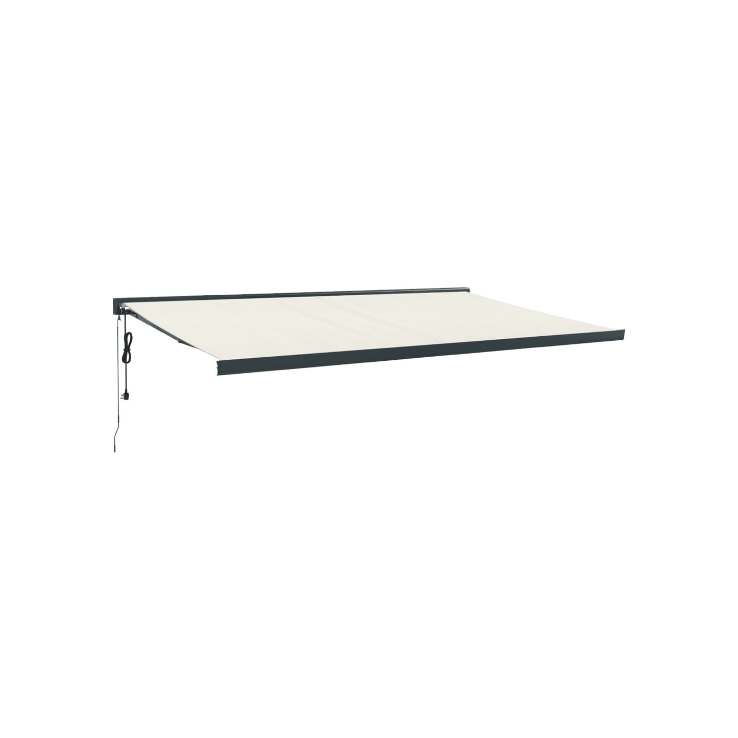Auvent rétractable crème 5x3 m tissu et aluminium
