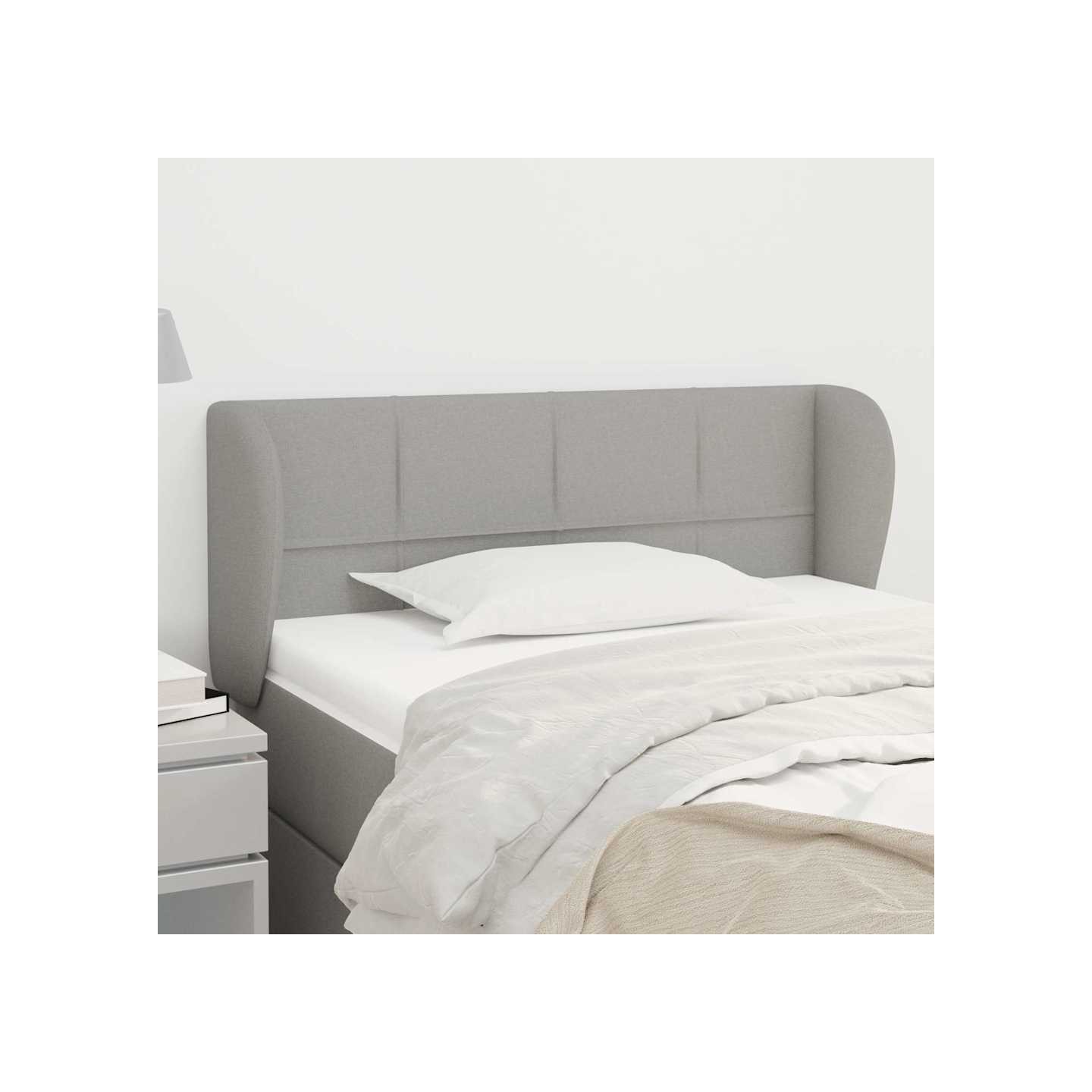 Tête de lit avec oreilles Gris clair 83x23x78/88 cm Tissu