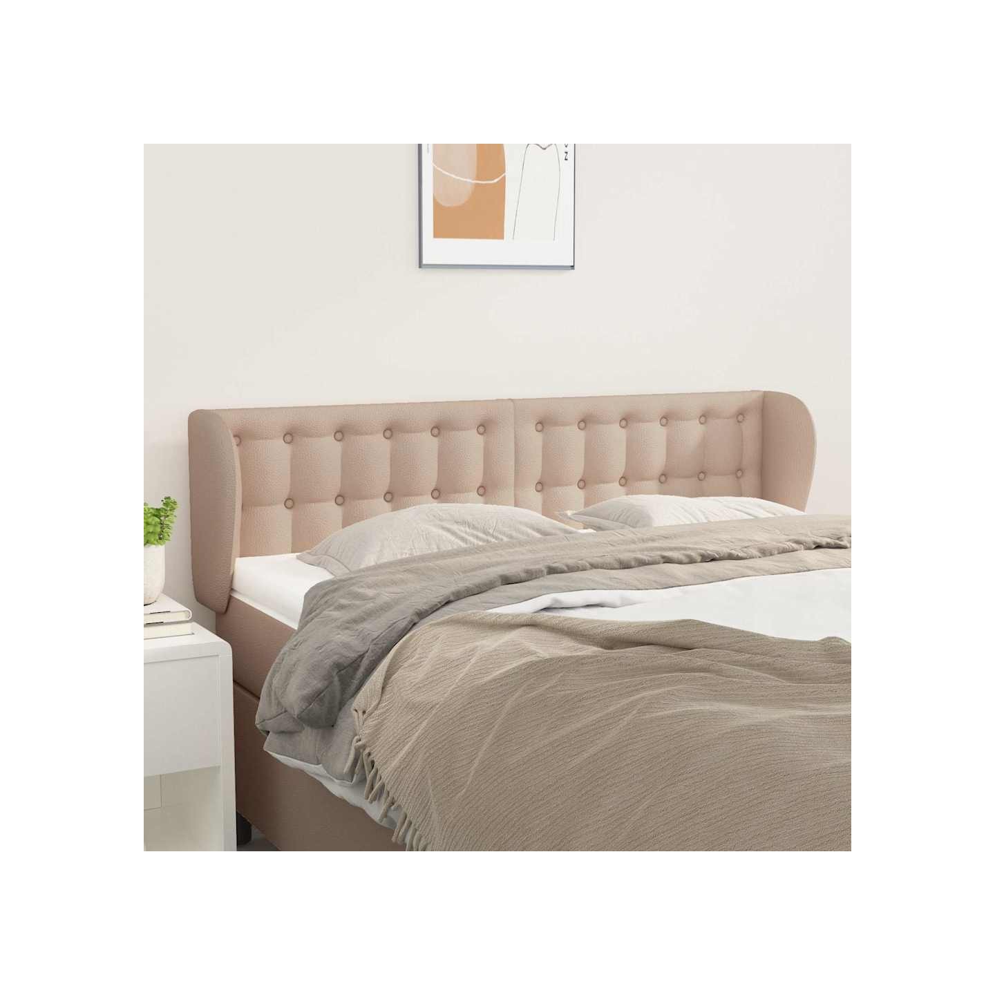 Tête de lit avec oreilles Cappuccino 147x23x78/88 cm Similicuir