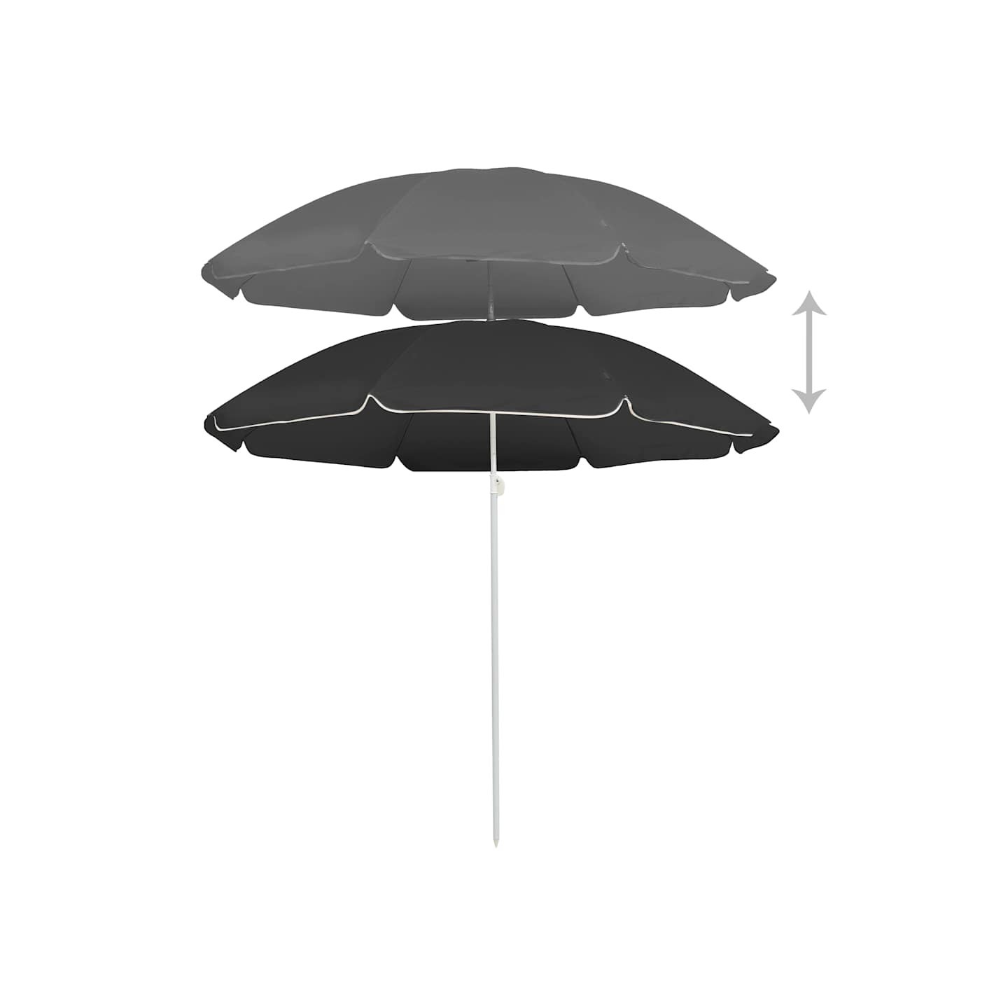 Parasol de jardin avec mât en acier anthracite 180 cm