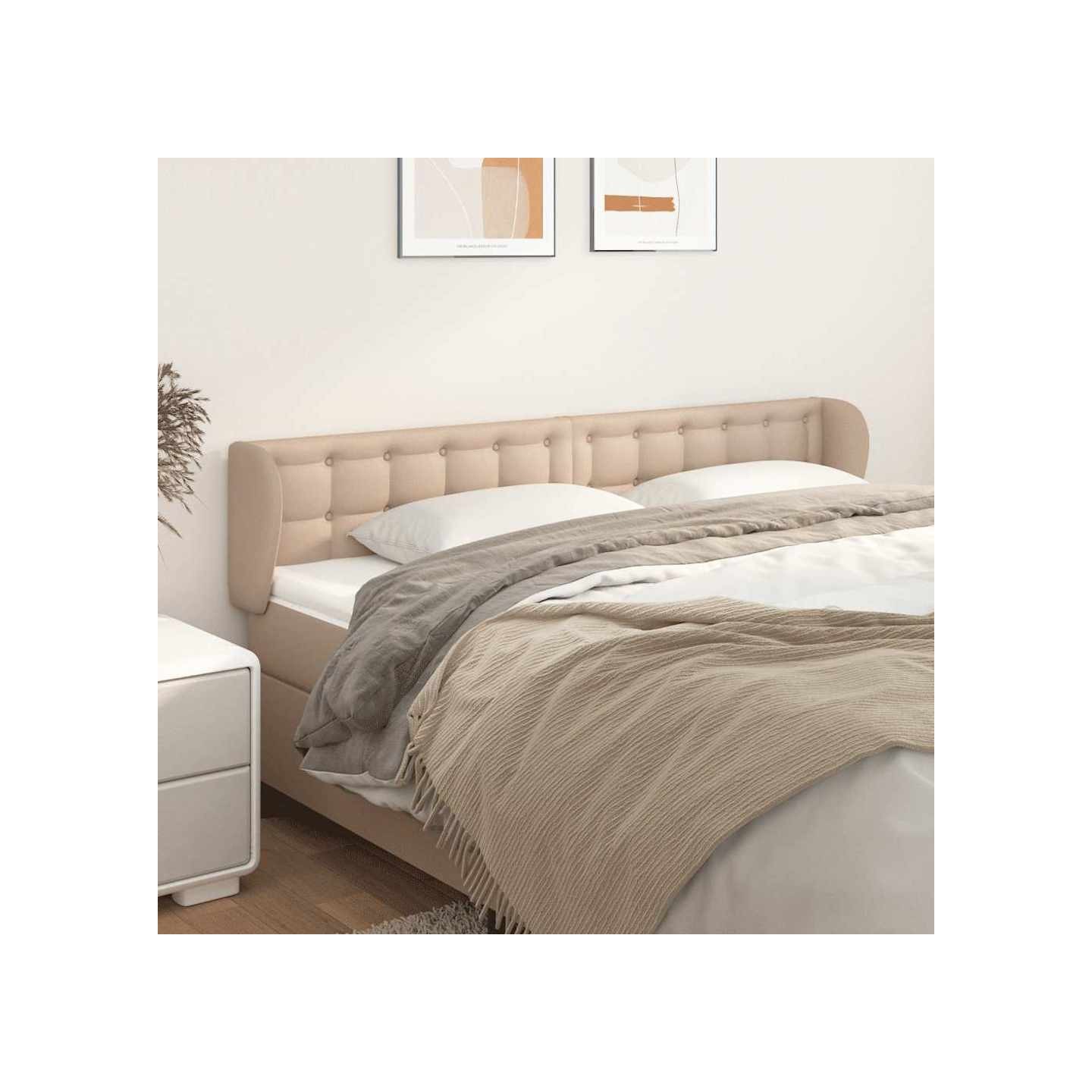 Tête de lit avec oreilles Cappuccino 203x23x78/88 cm Similicuir