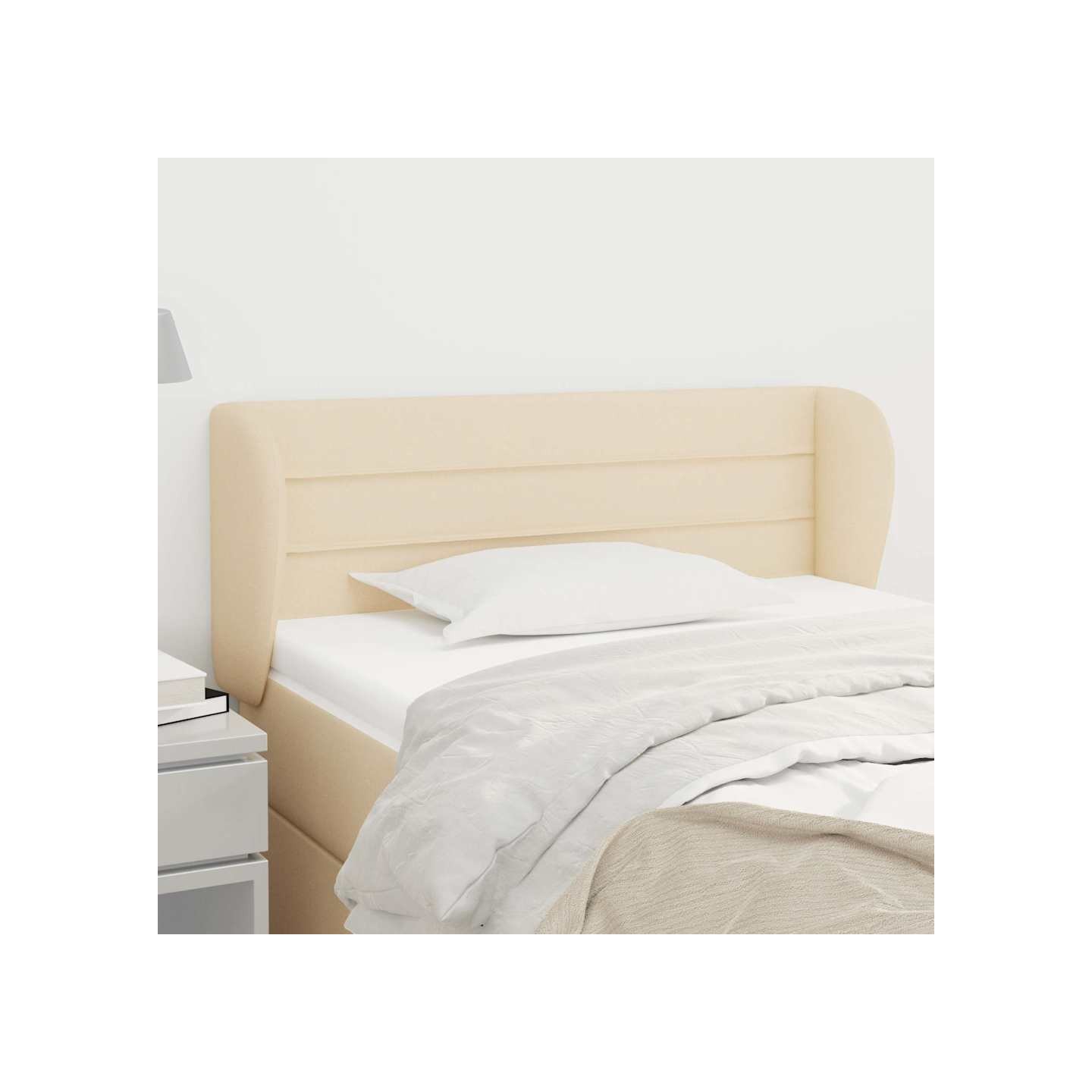 Tête de lit avec oreilles Crème 103x23x78/88 cm Tissu