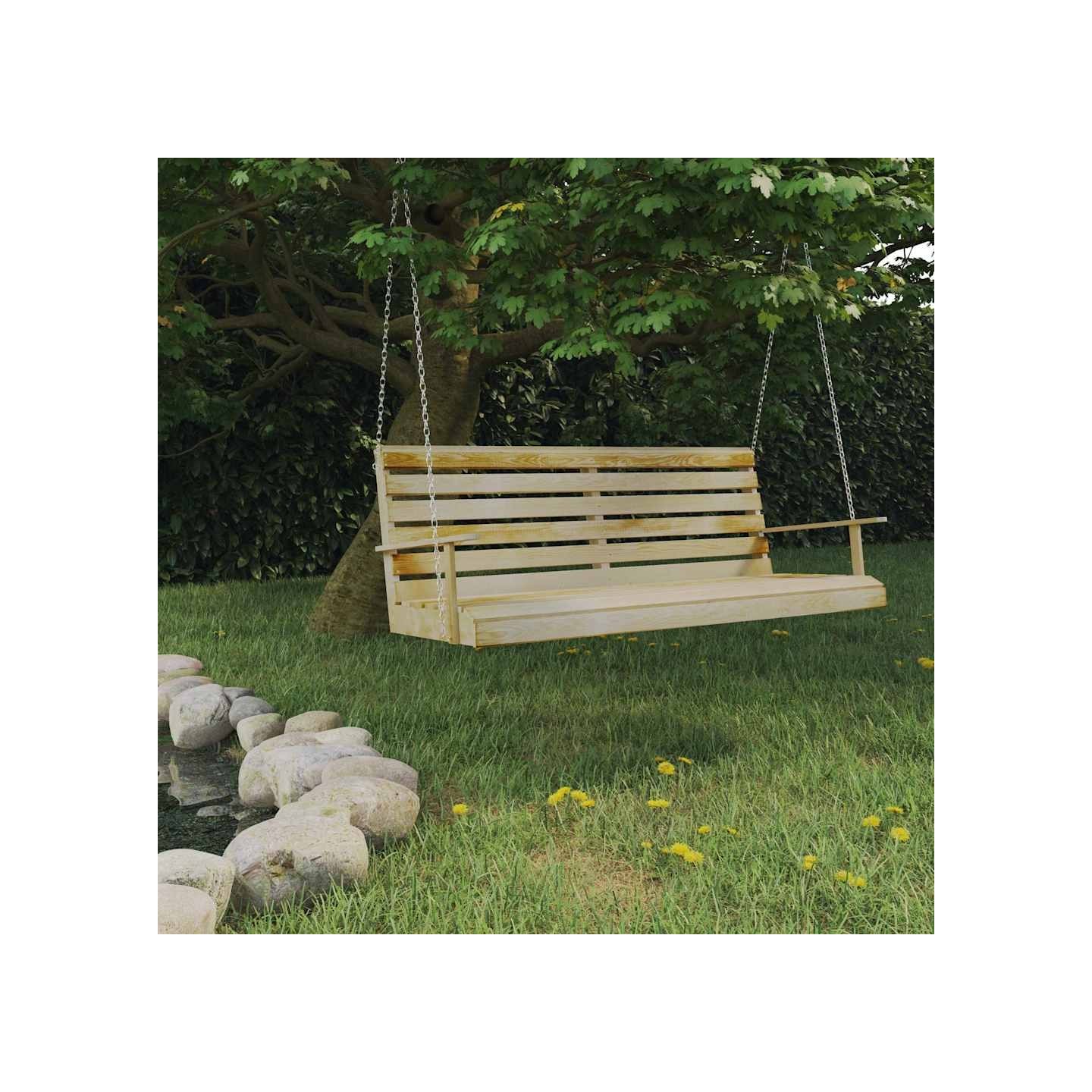 Balancelle Bois de pin imprégné 155x65x60 cm