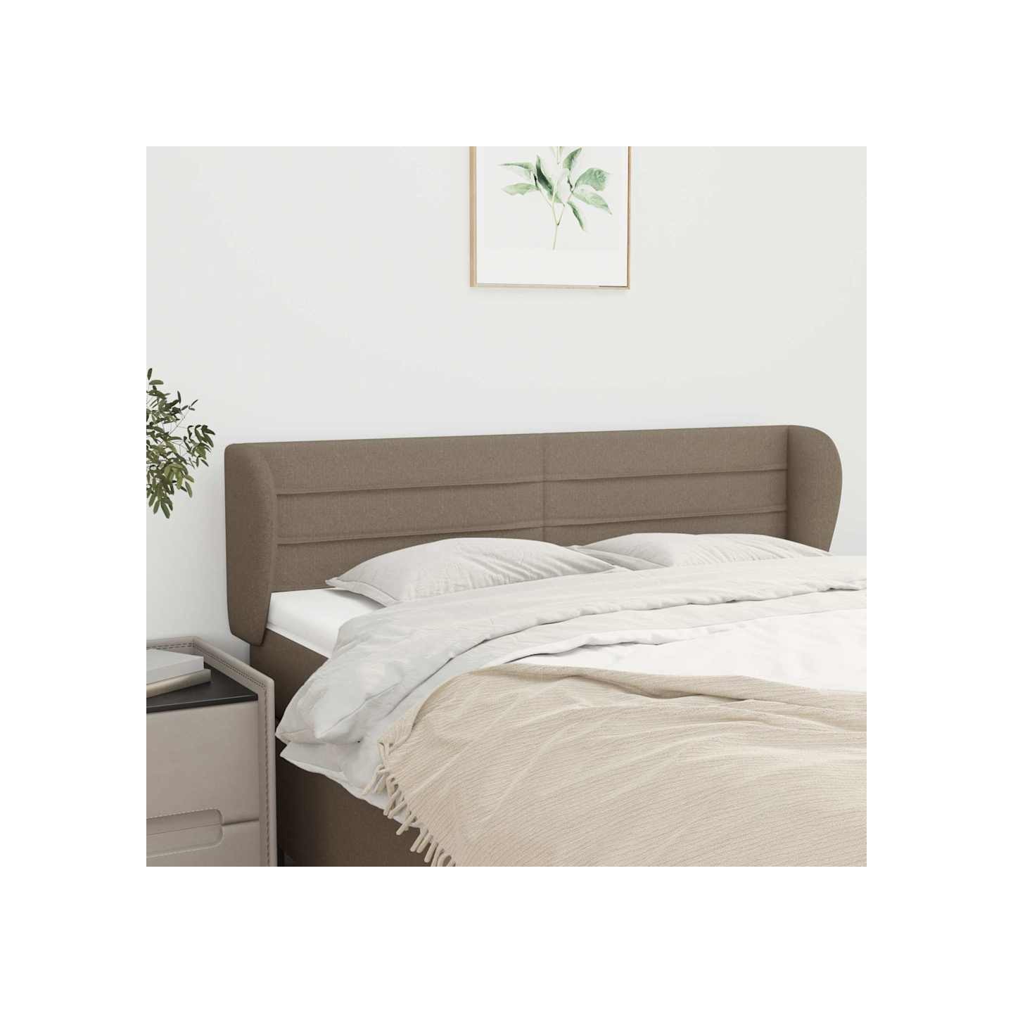 Tête de lit avec oreilles Taupe 147x23x78/88 cm Tissu