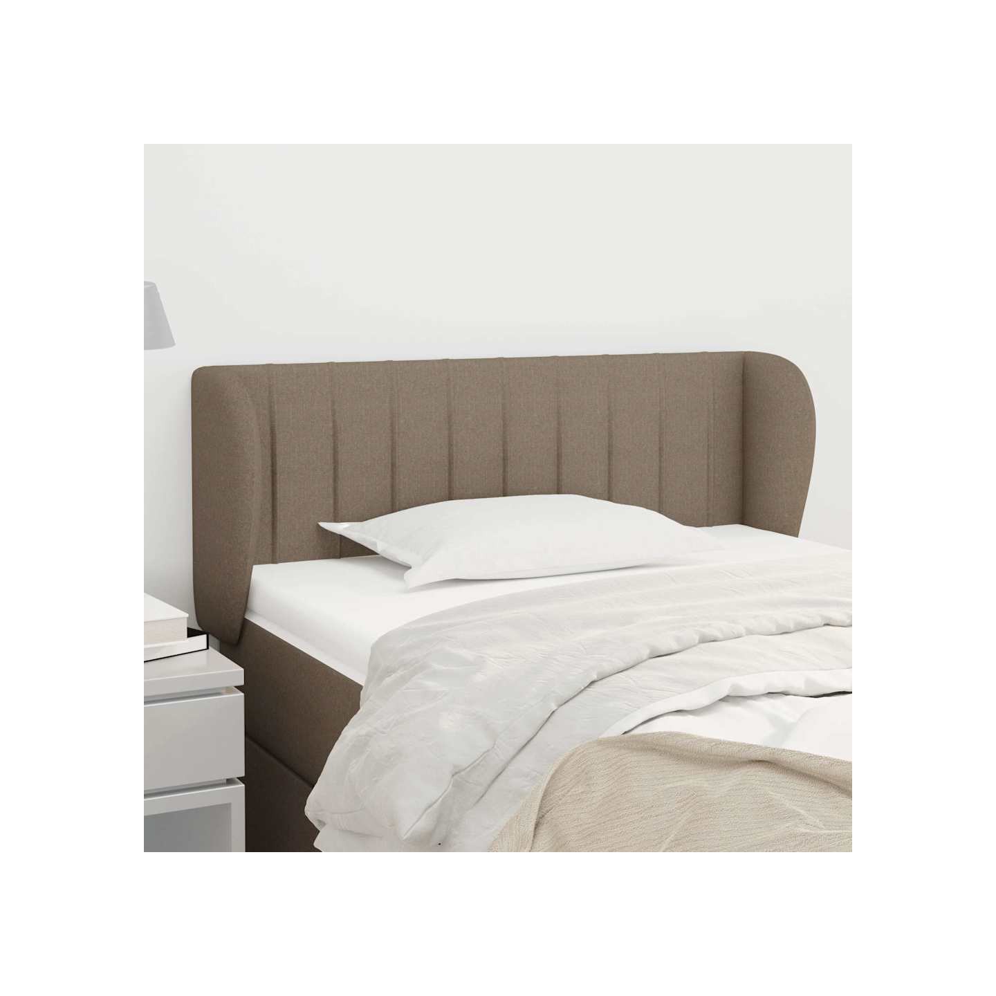 Tête de lit avec oreilles Taupe 93x23x78/88 cm Tissu
