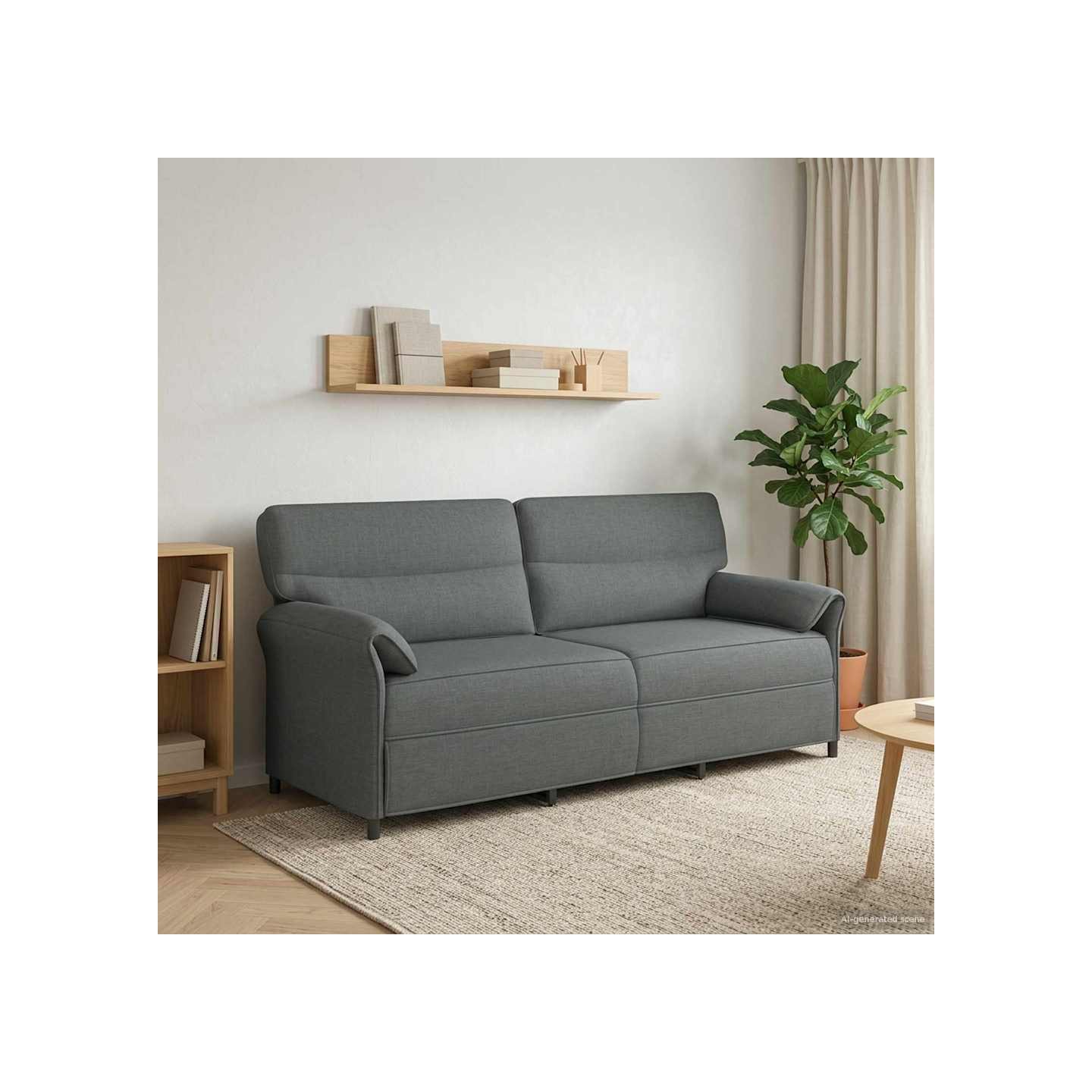 Sofa 3 places 3 place Gris foncé 198 x 83 x 95 cm Tissu