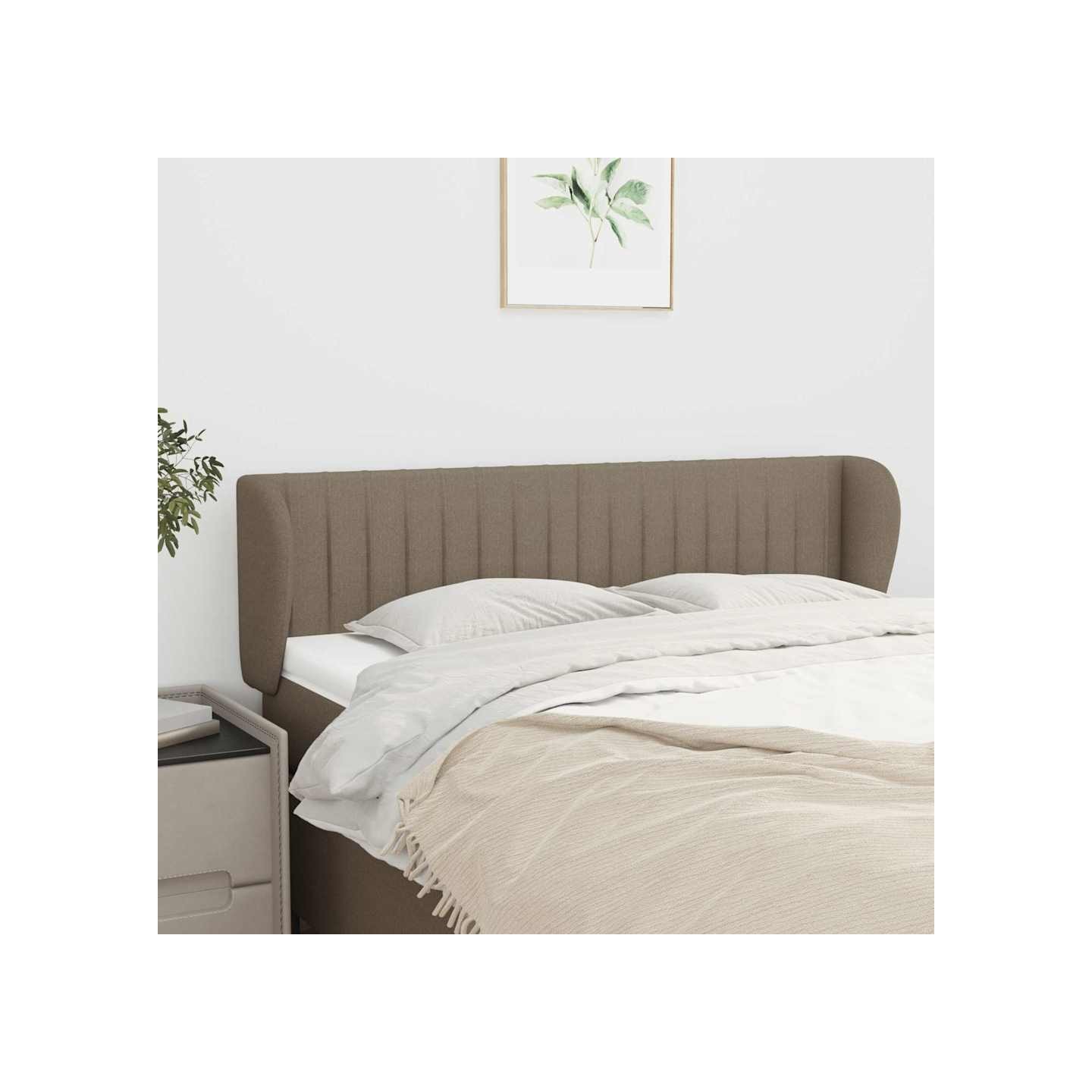 Tête de lit avec oreilles Taupe 147x23x78/88 cm Tissu