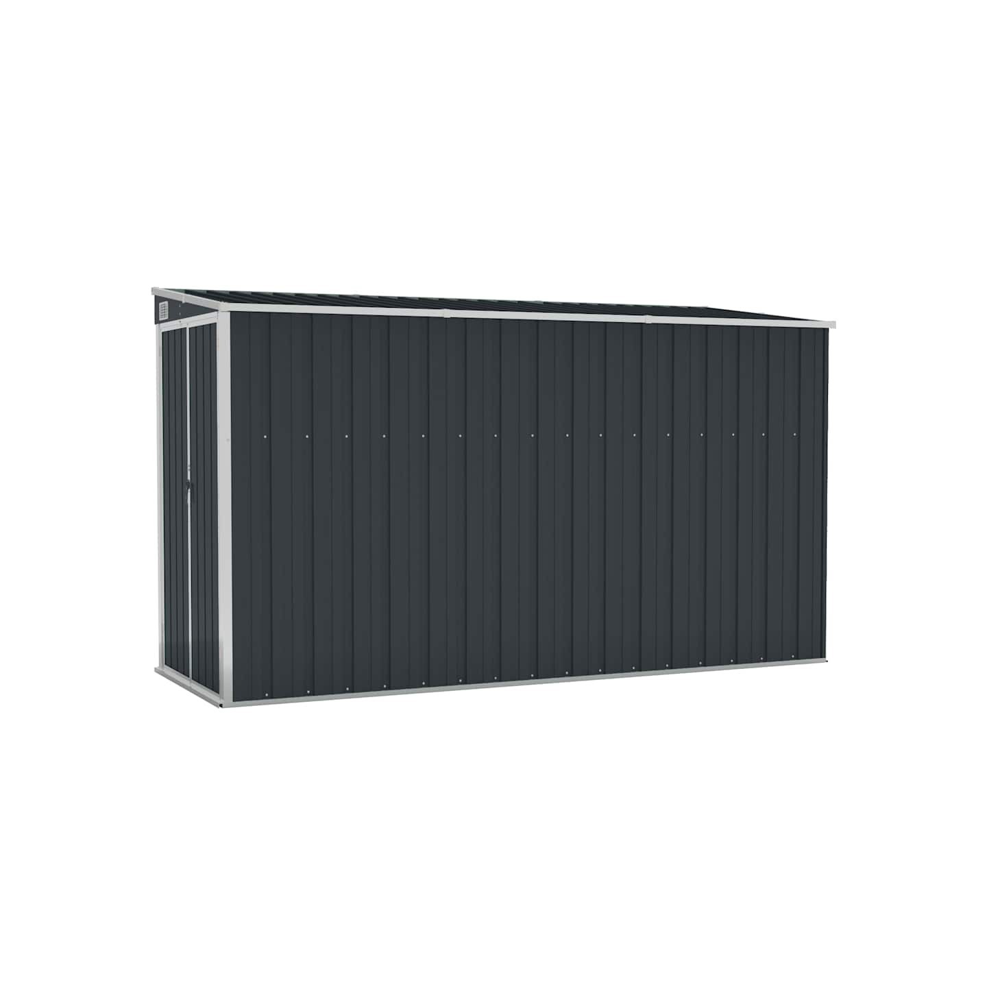 Abri de jardin mural Anthracite 118x288x178 cm Acier