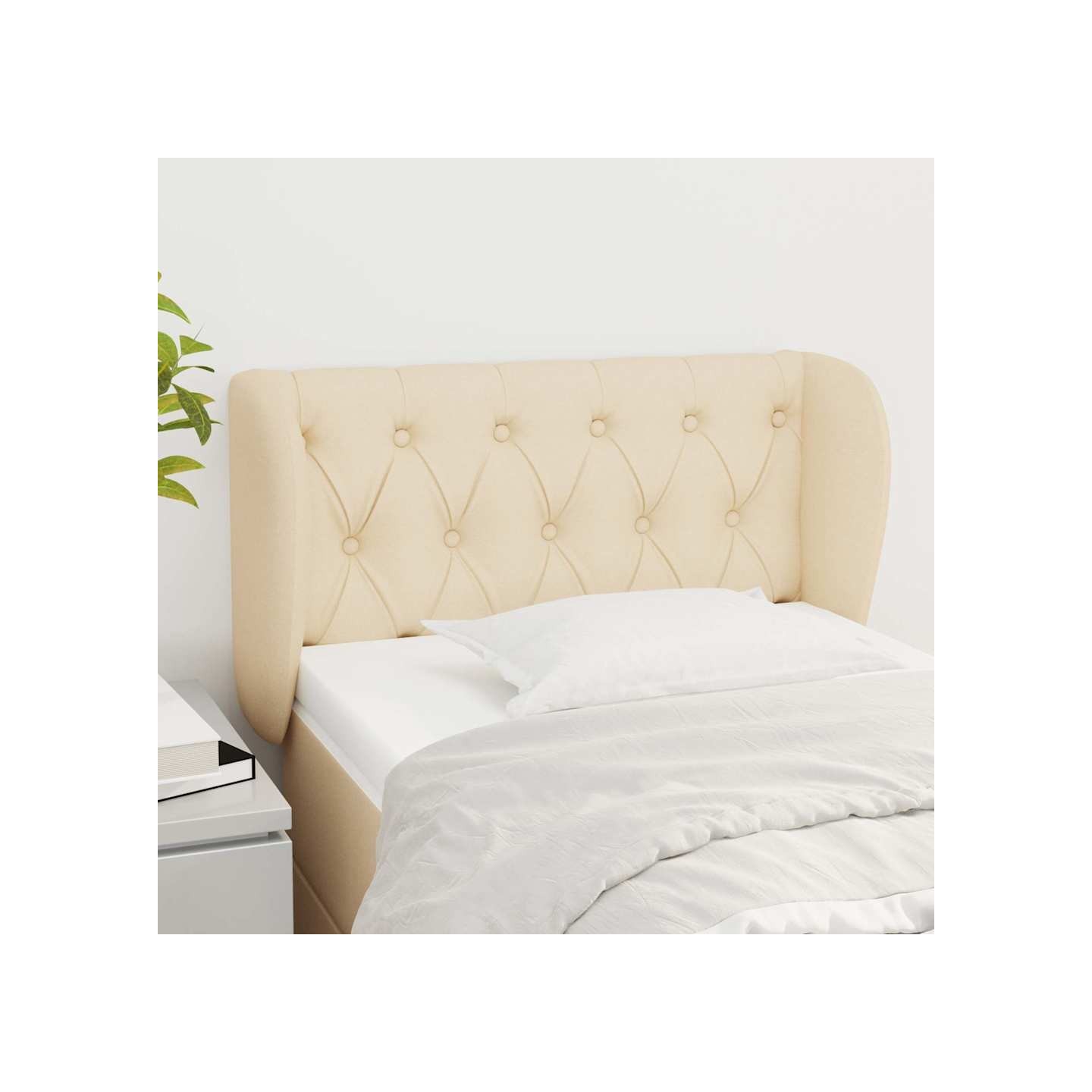 Tête de lit avec oreilles Crème 83x23x78/88 cm Tissu