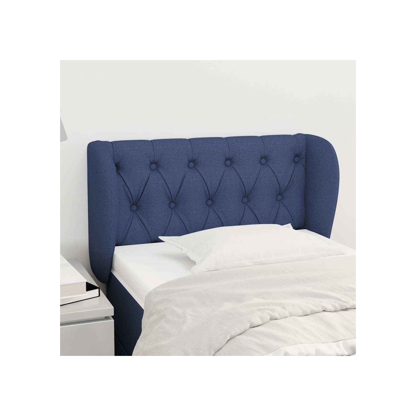 Tête de lit avec oreilles Bleu 83x23x78/88 cm Tissu