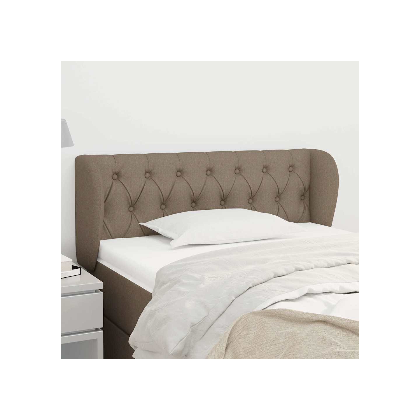 Tête de lit avec oreilles Taupe 93x23x78/88 cm Tissu