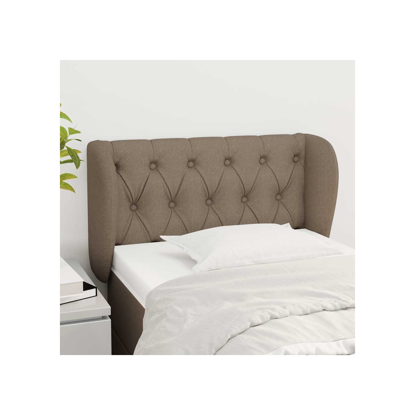 Tête de lit avec oreilles Taupe 83x23x78/88 cm Tissu