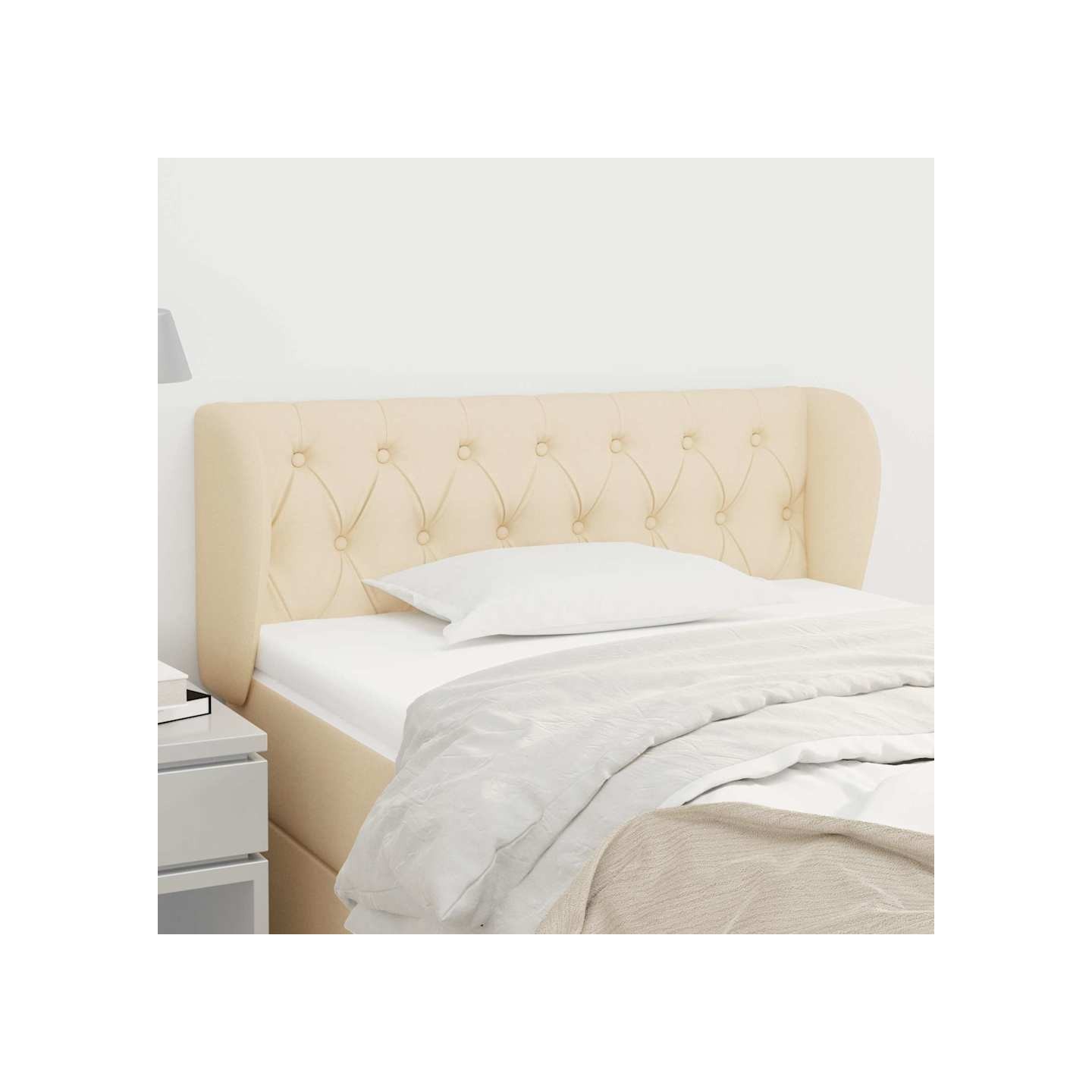 Tête de lit avec oreilles Crème 93x23x78/88 cm Tissu