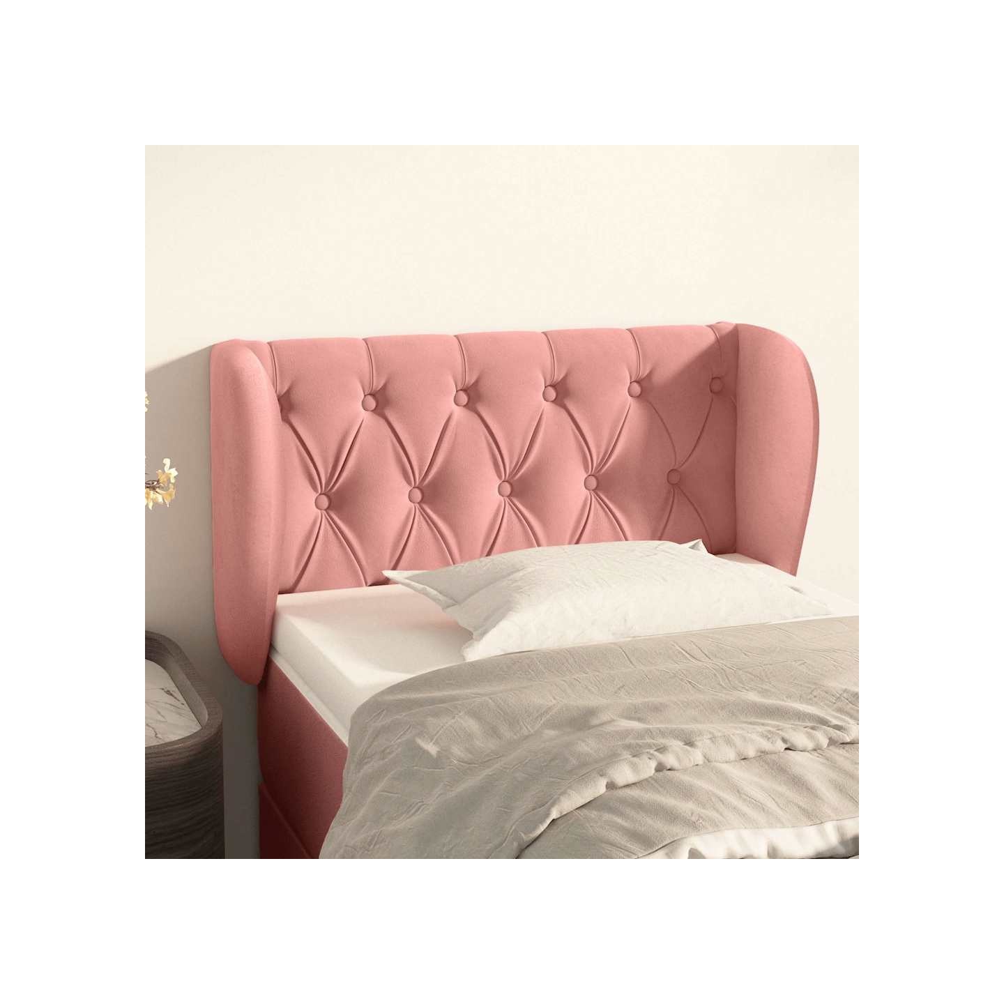 Tête de lit avec oreilles Rose 83x23x78/88 cm Velours
