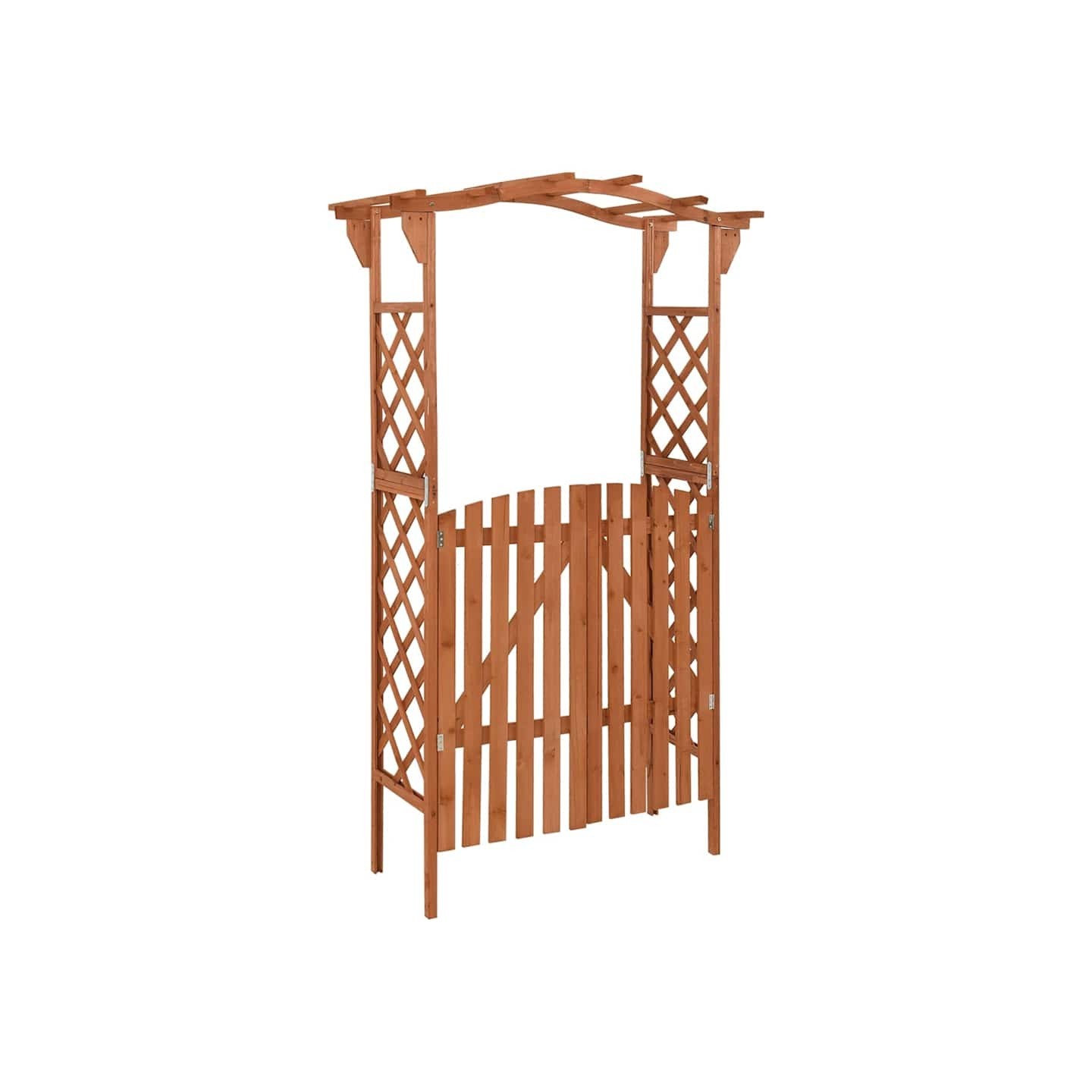 Pergola avec portail 116x40x204 cm Bois de sapin massif