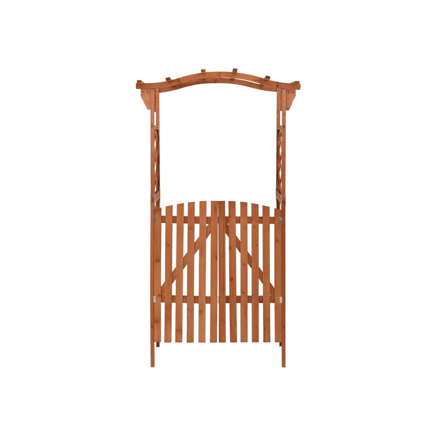 Pergola avec portail 116x40x204 cm Bois de sapin massif