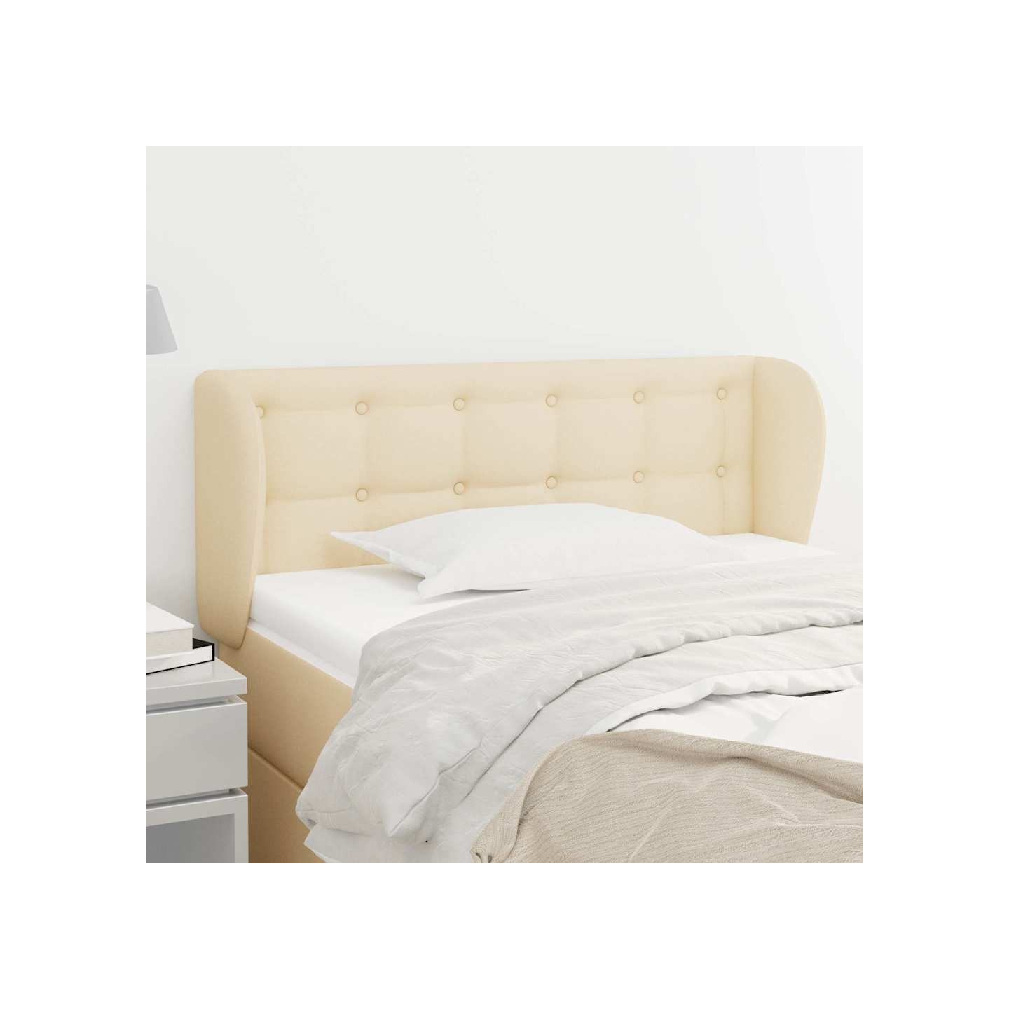 Tête de lit avec oreilles Crème 83x23x78/88 cm Tissu
