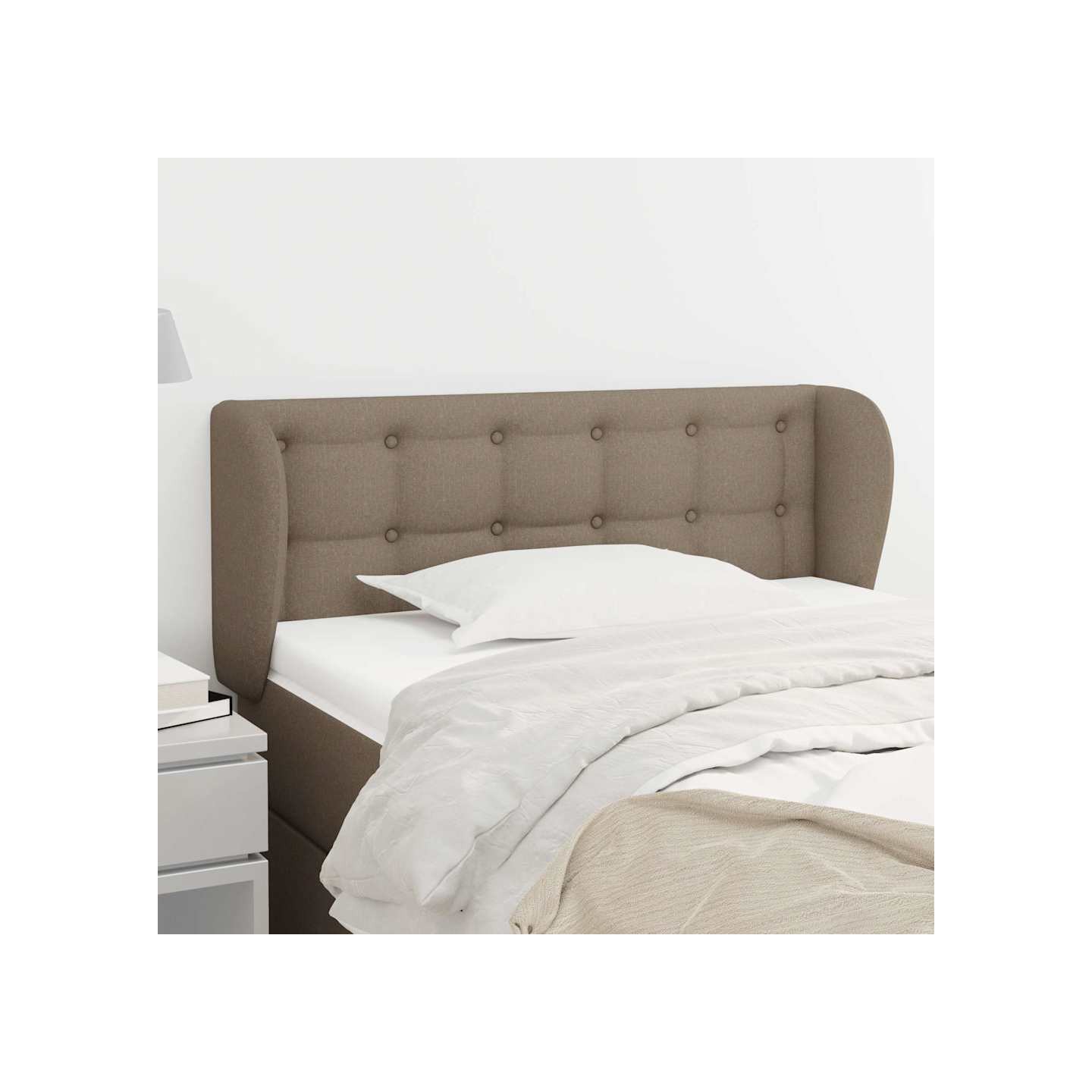 Tête de lit avec oreilles Taupe 103x23x78/88 cm Tissu