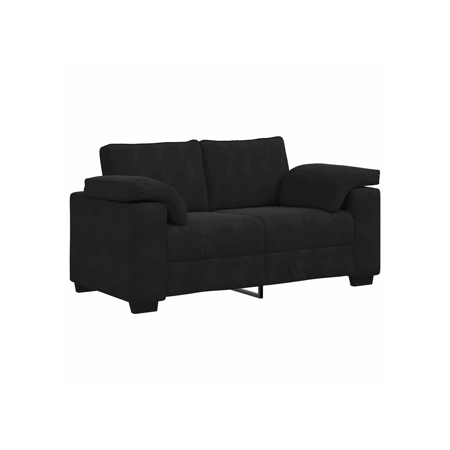 Canapé causeuse noir 160x77x82 cm velours