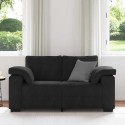 Canapé causeuse noir 160x77x82 cm velours