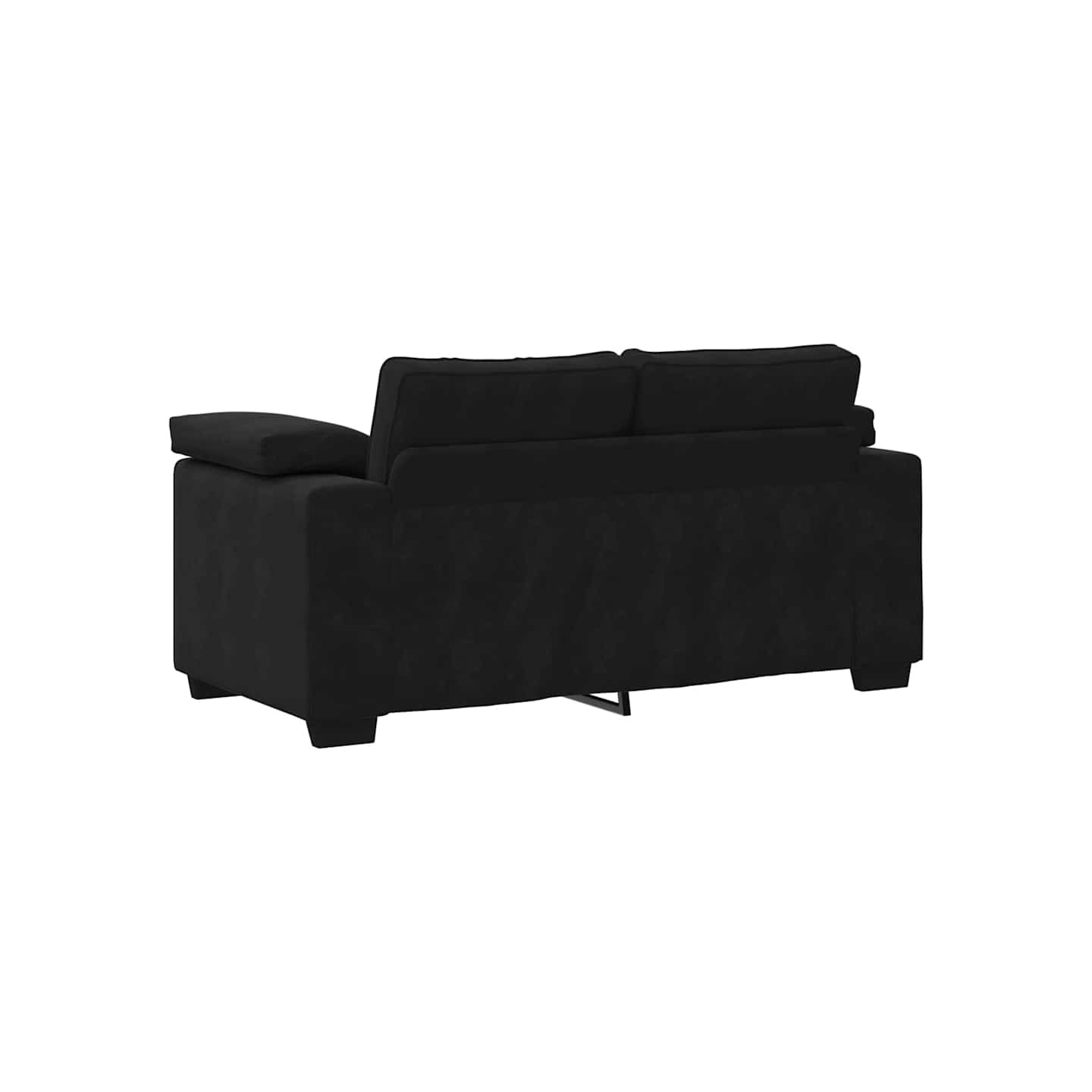 Canapé causeuse noir 160x77x82 cm velours