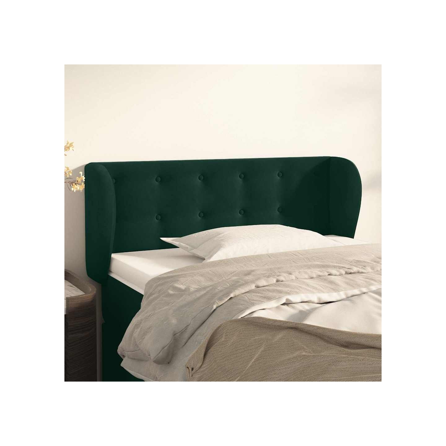 Tête de lit avec oreilles Vert foncé 83x23x78/88 cm Velours