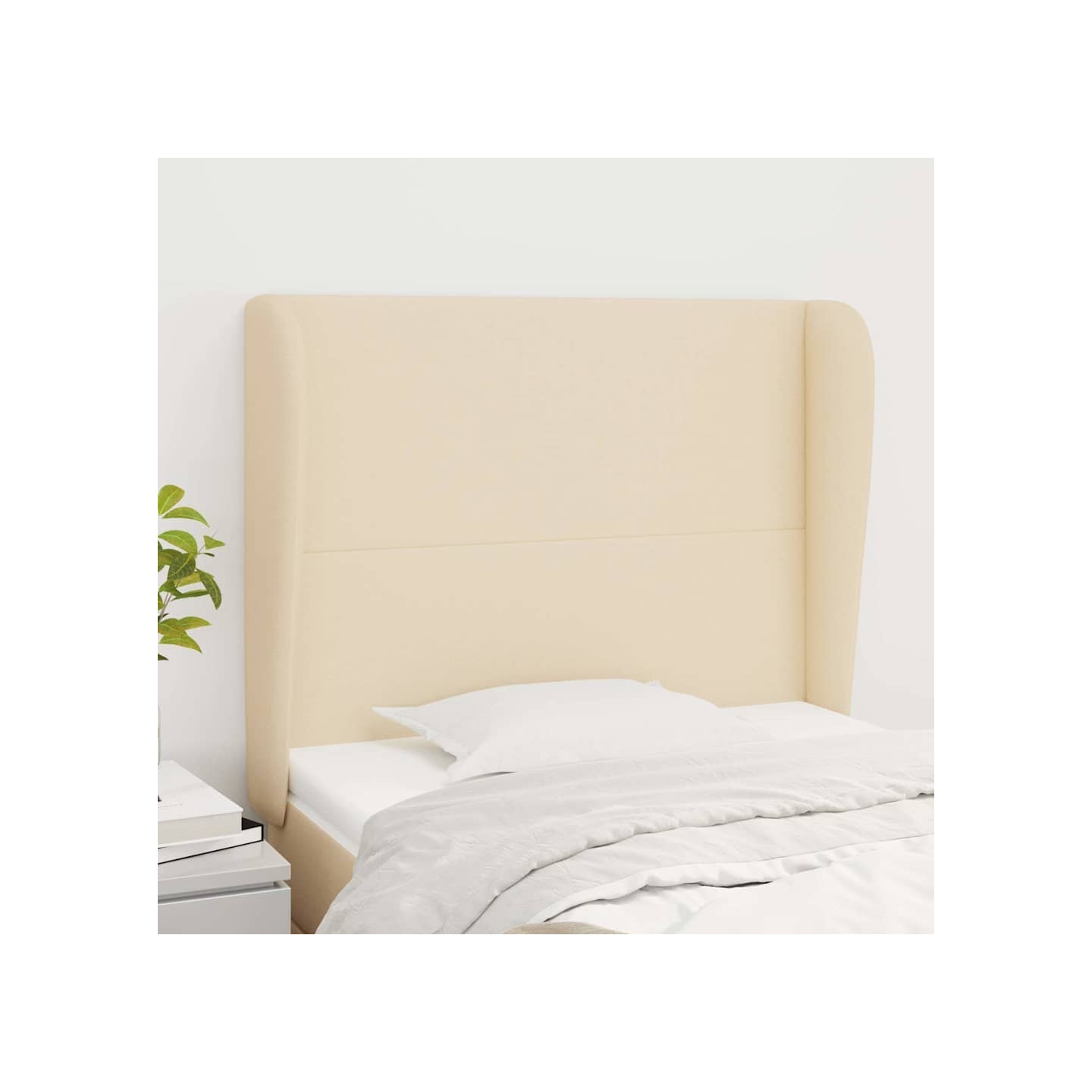 Tête de lit avec oreilles Crème 83x23x118/128 cm Tissu
