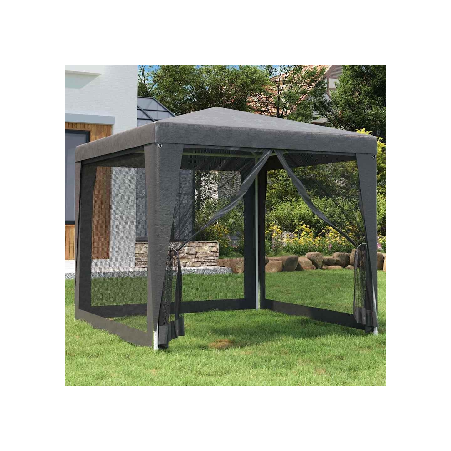 Tente de fête 4 parois latérales en maille Anthracite 2.5x2.5 m