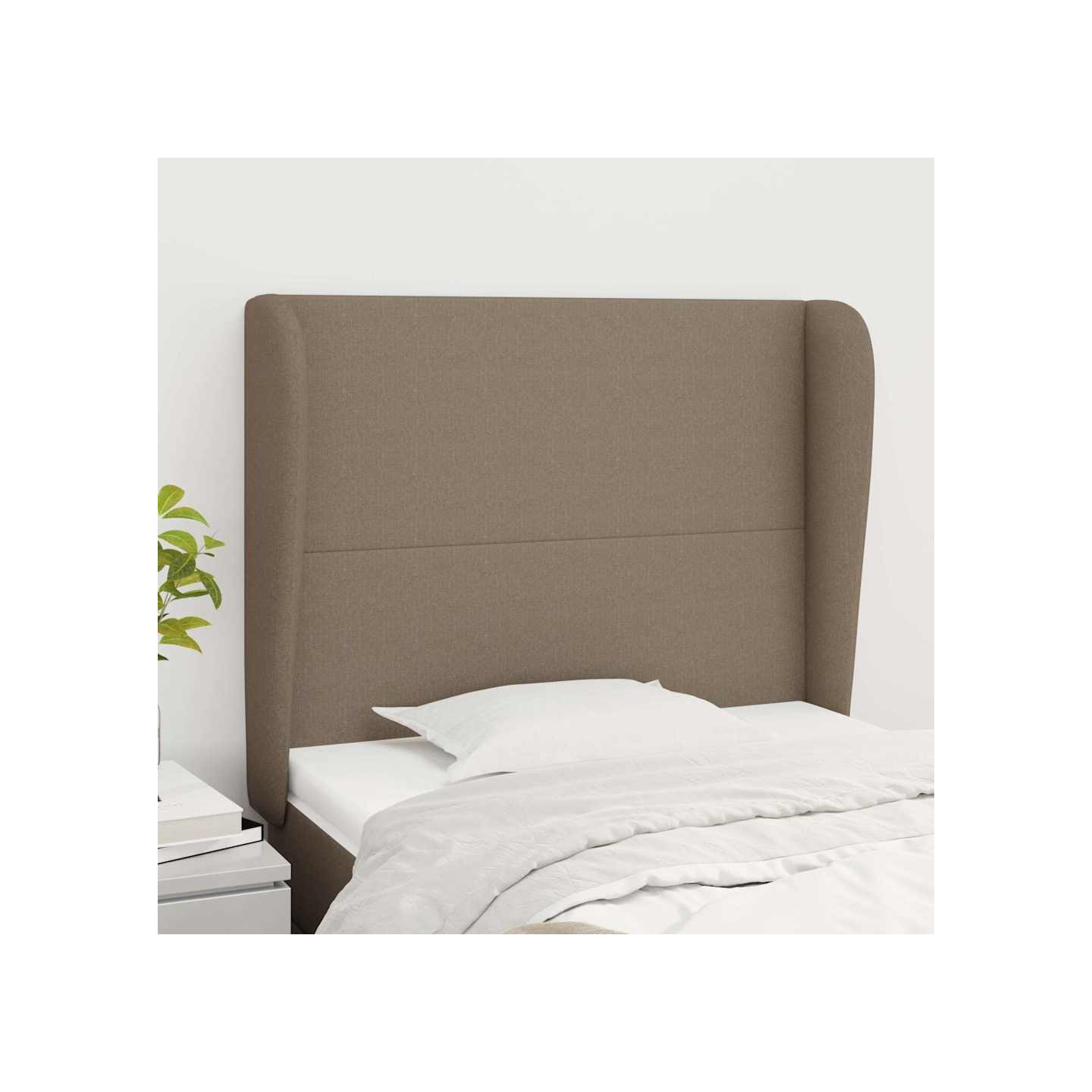Tête de lit avec oreilles Taupe 93x23x118/128 cm Tissu