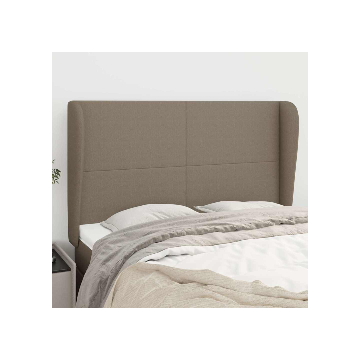 Tête de lit avec oreilles Taupe 147x23x118/128 cm Tissu