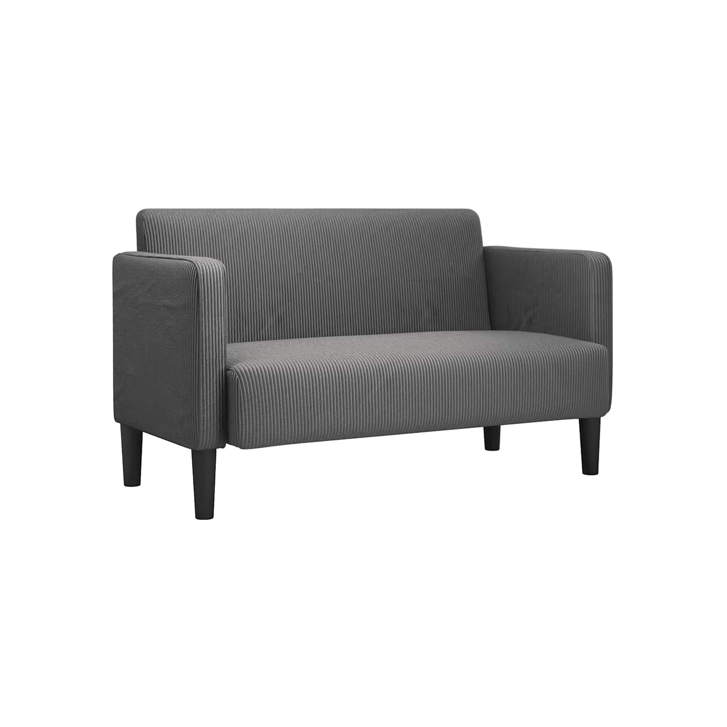 Canapé causeuse gris foncé 109 cm tissu velours côtelé