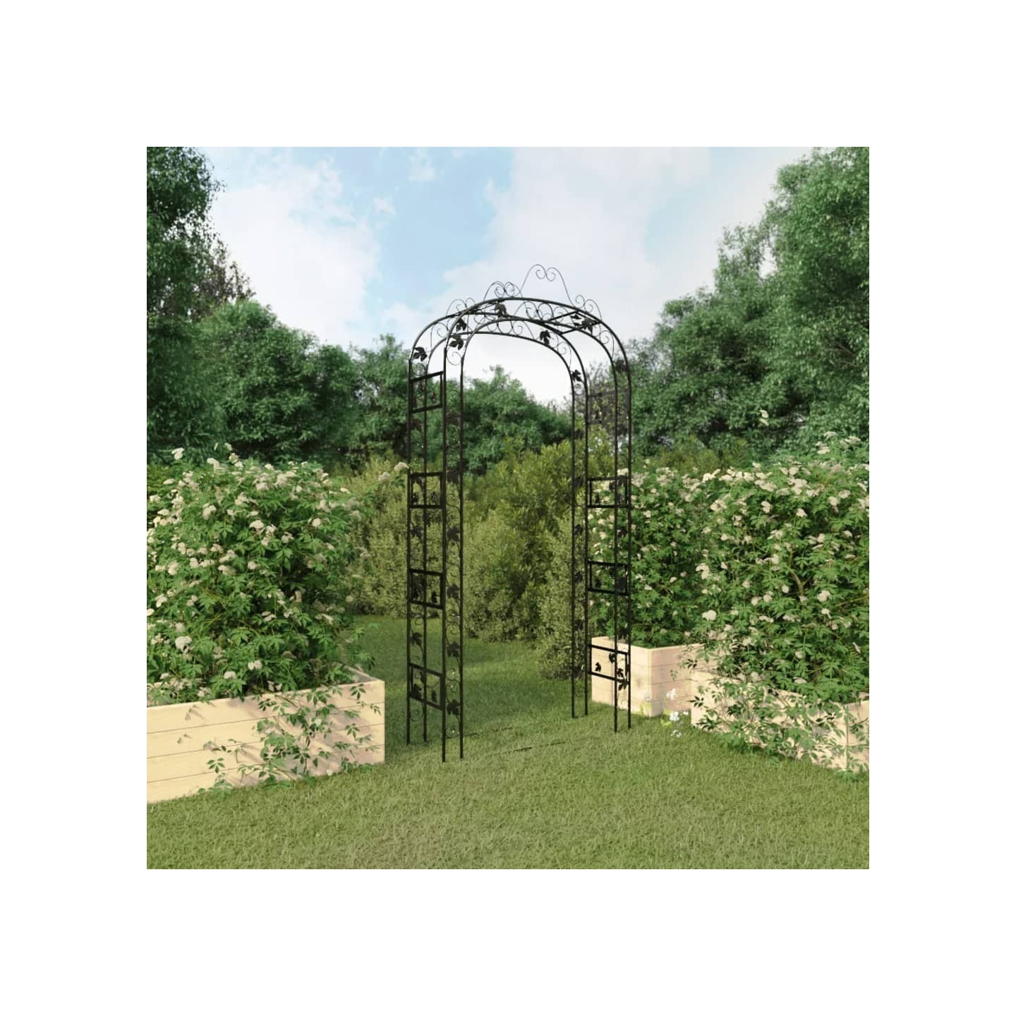 Arche de jardin Noir 116x45x240 cm Acier