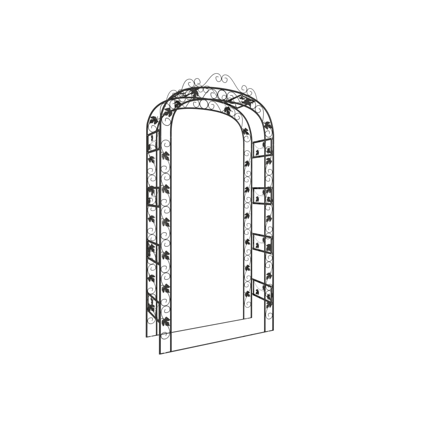 Arche de jardin Noir 116x45x240 cm Acier