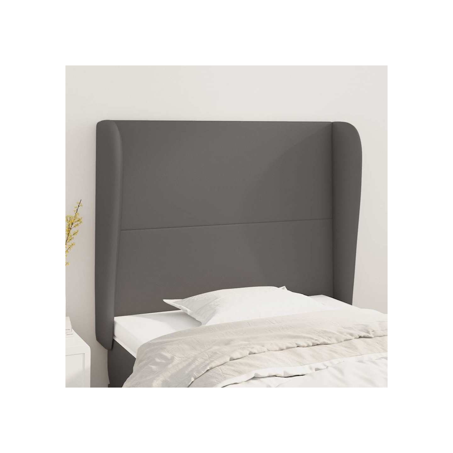Tête de lit avec oreilles Gris 93x23x118/128 cm Similicuir